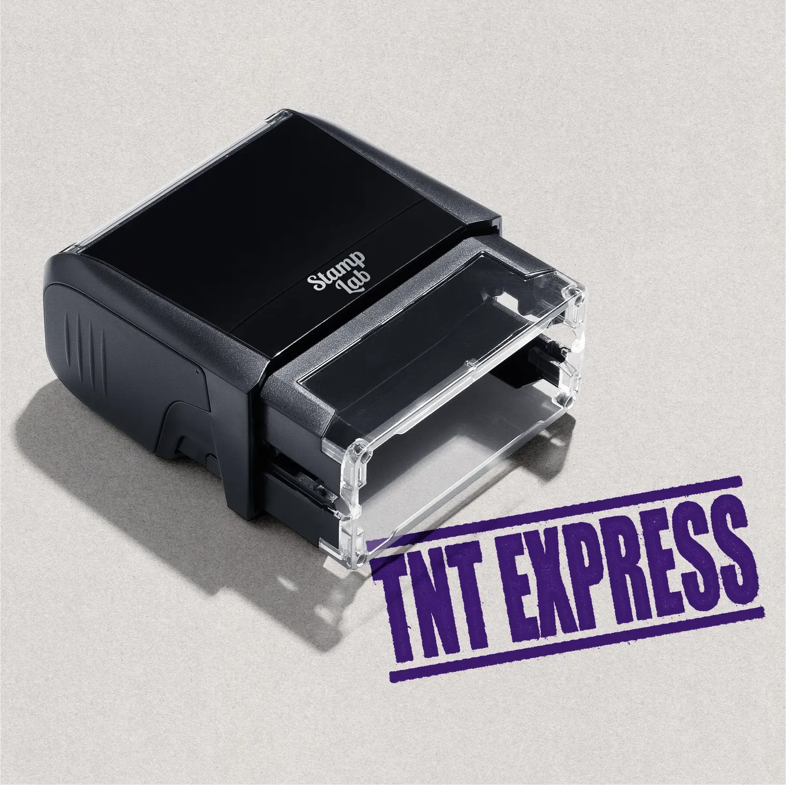 self-inking rubber stamp TNT Express violet ink