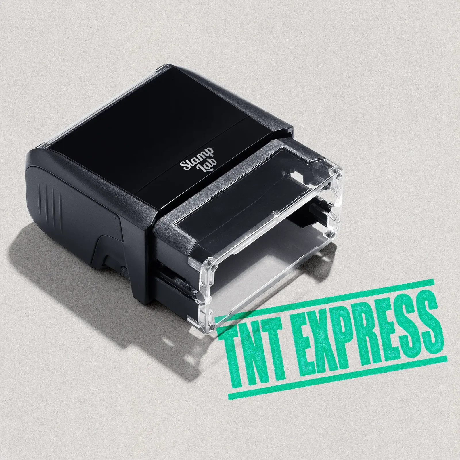 self-inking stamp TNT Express design mint ink