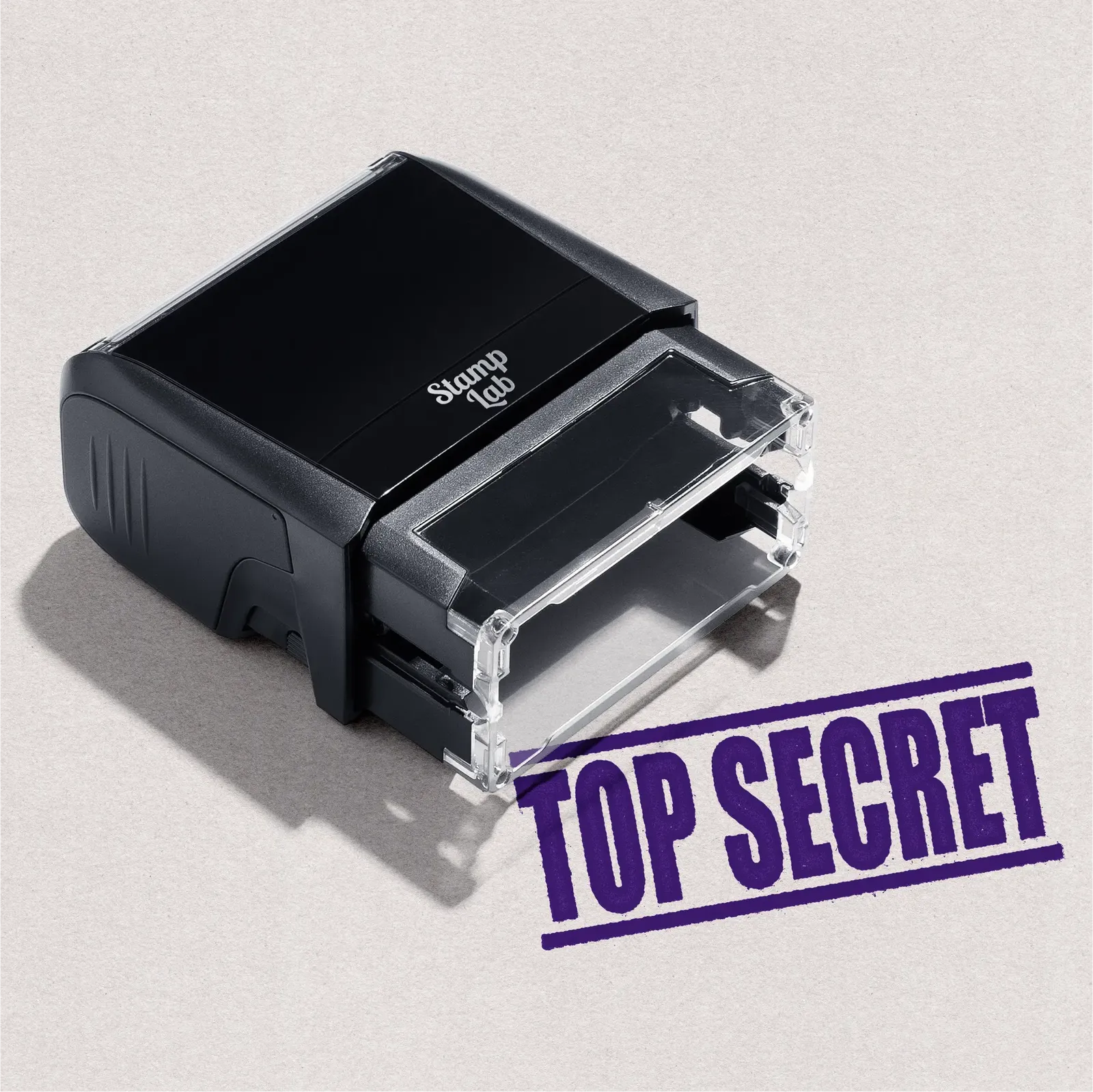 violet prop stamp design "Top Secret"