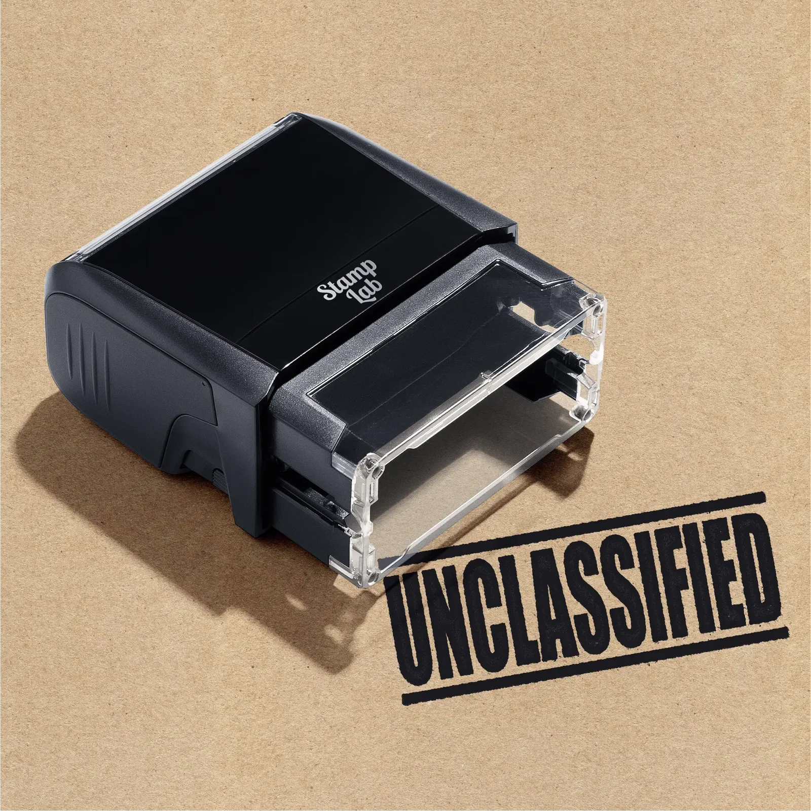 ready-made rubber stamp "Unclassified" text