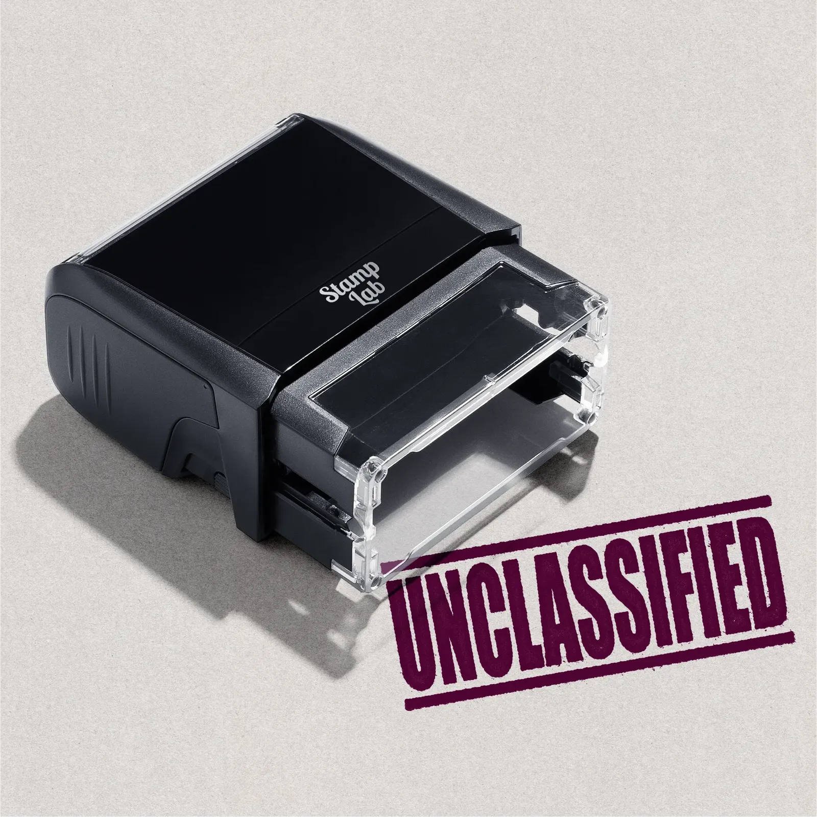 self-inking Unclassified rubber stamp maroon ink
