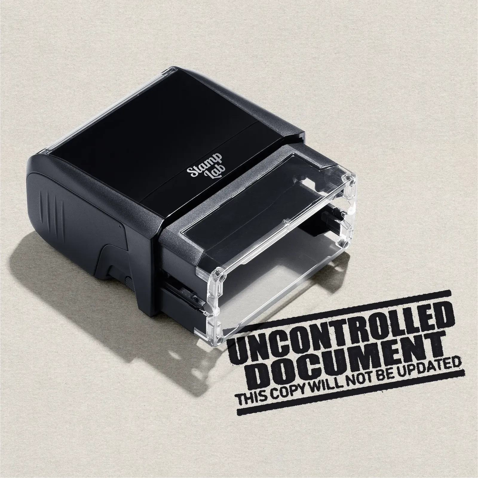 black pre-designed "Uncontrolled Document" Stamp