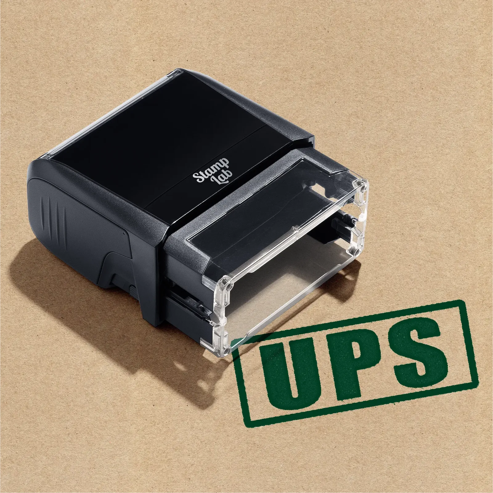 pre-designed rubber stamp UPS logistics stamp green ink