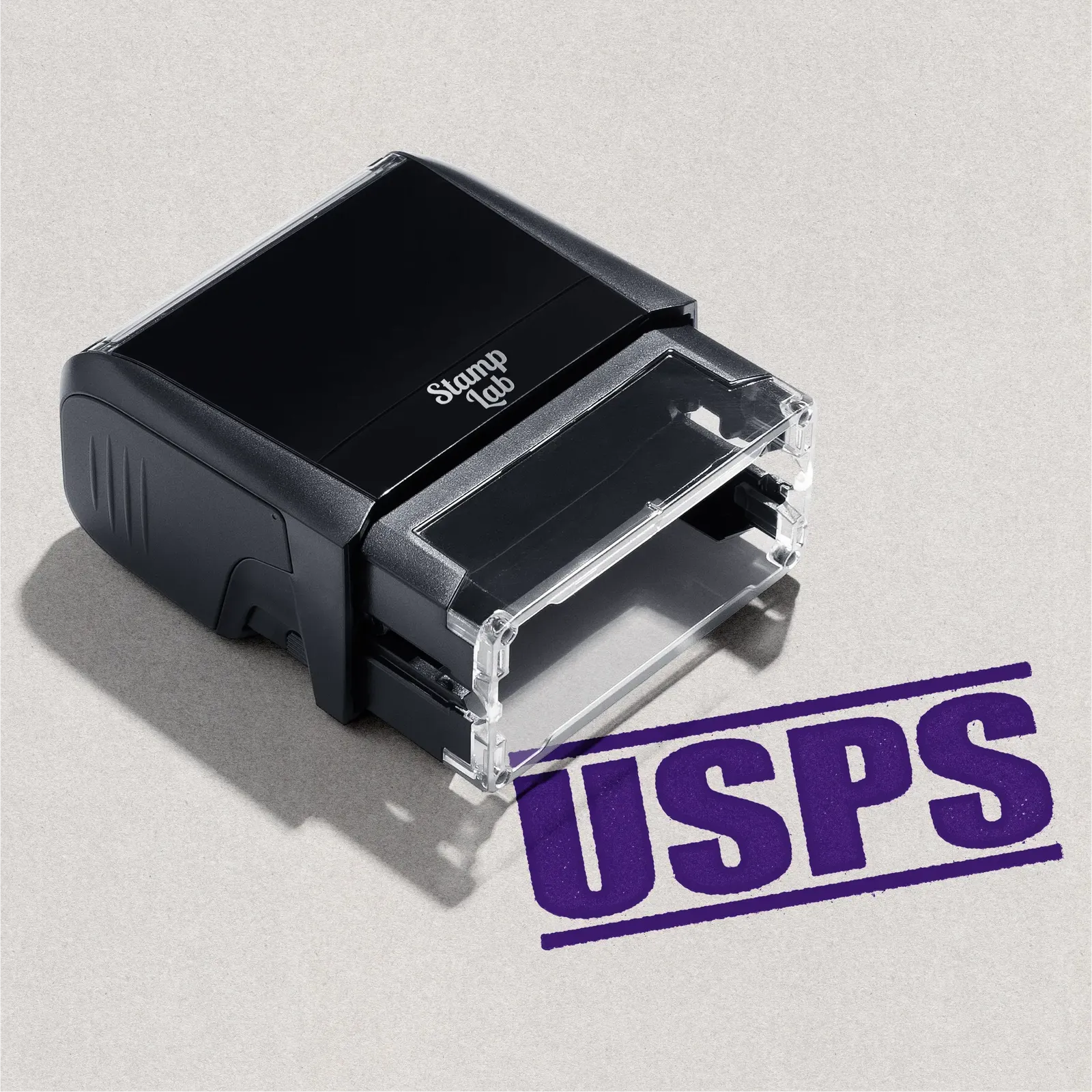 self-inking rubber stamp, "USPS" design