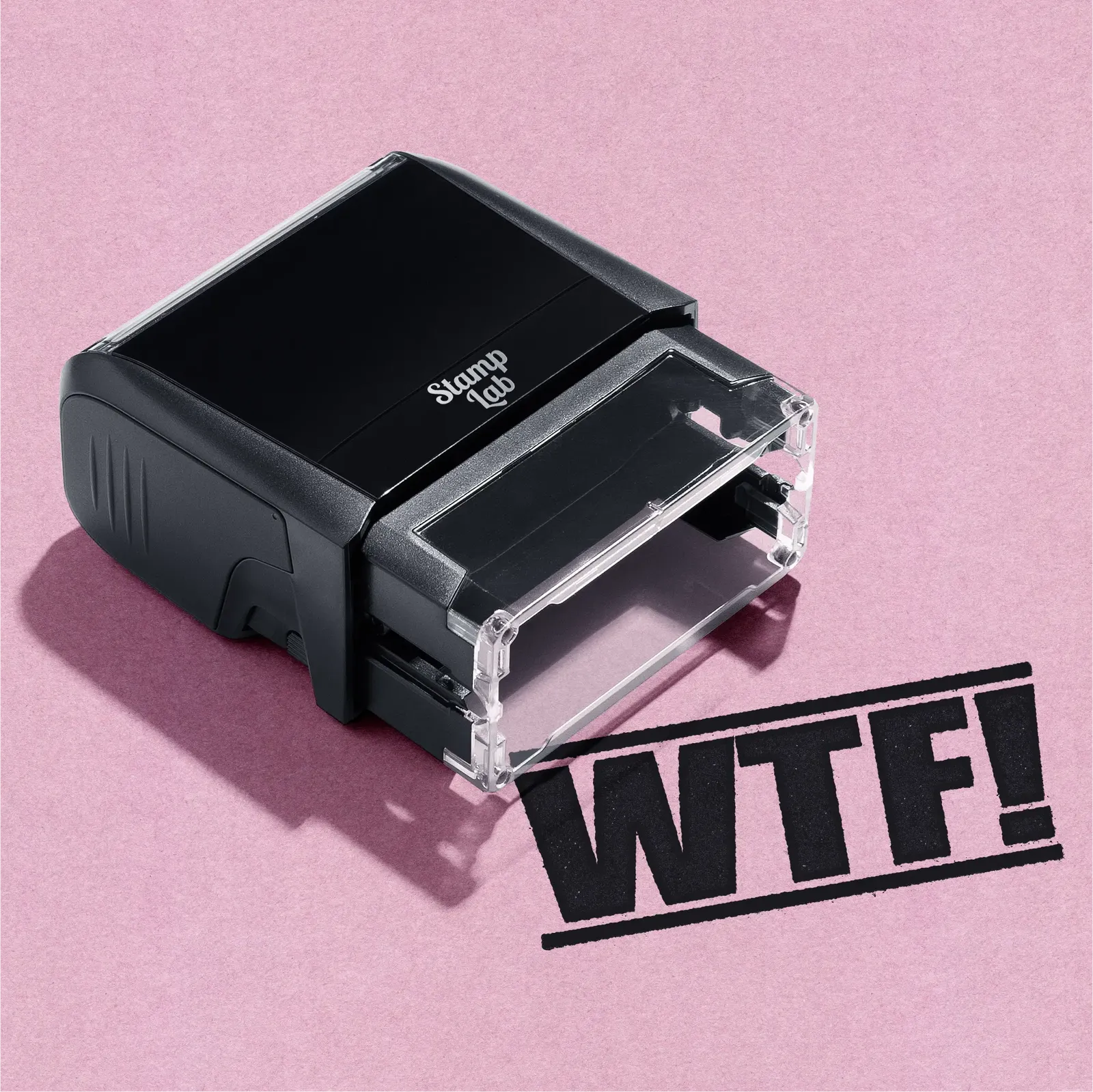 Black WTF novelty stamp