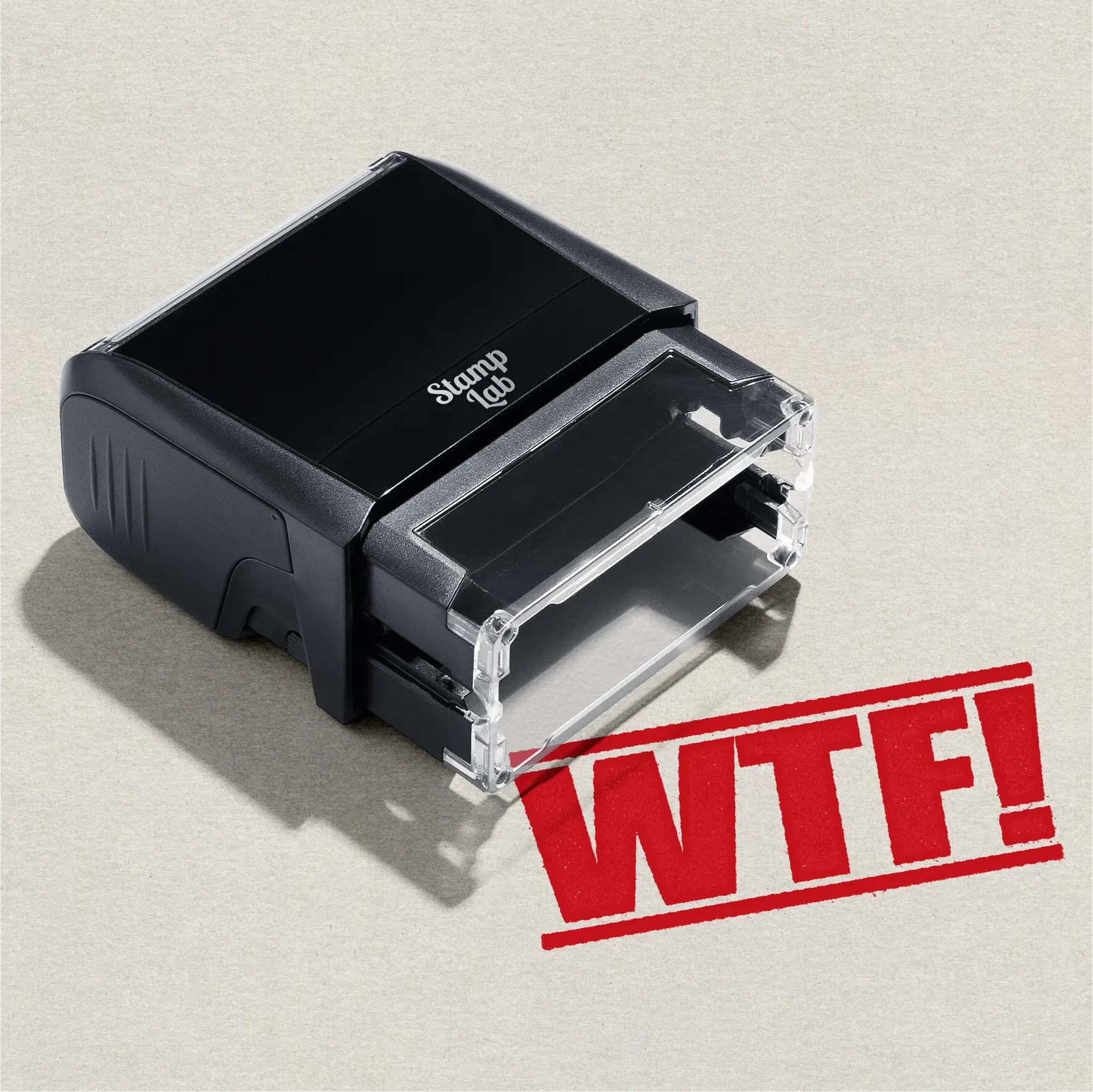 Red WTF Rubber Stamp self inking