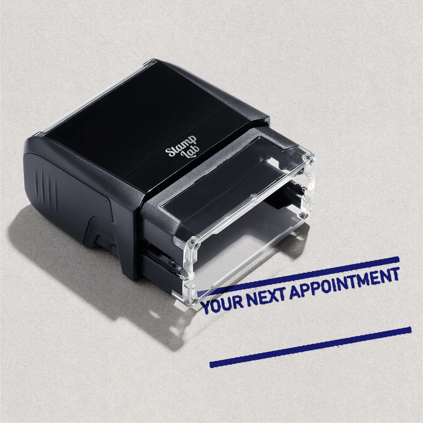 blue pre-inked "Your Next Appointment" stamp ready made design