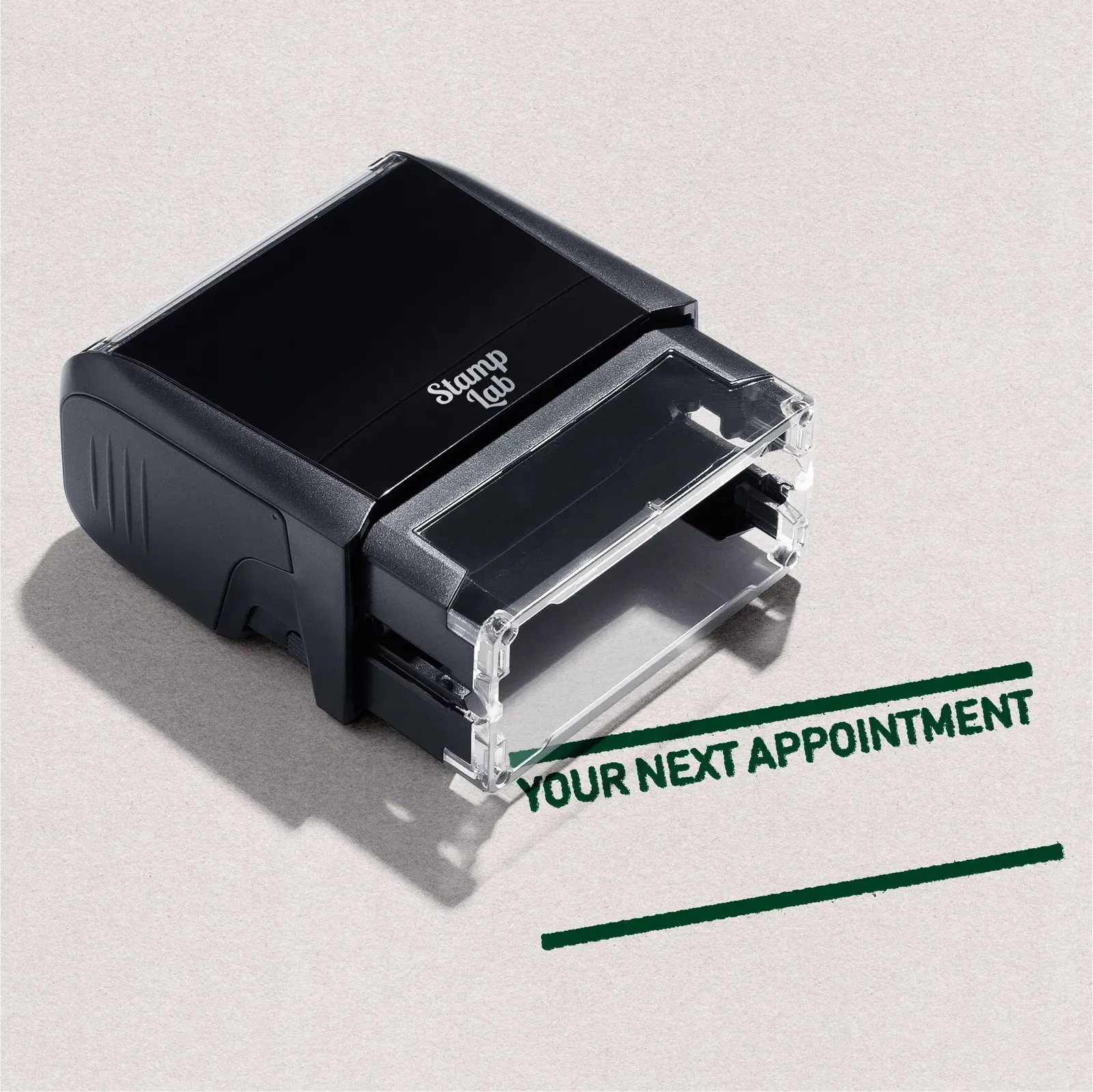 mark 'Your Next Appointment' with our pre-designed rubber stamp