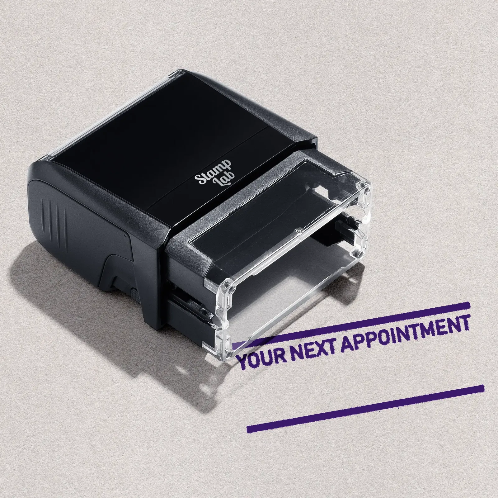 Violet Ink self-inking Stamp for bookings "Your Next Appointment"