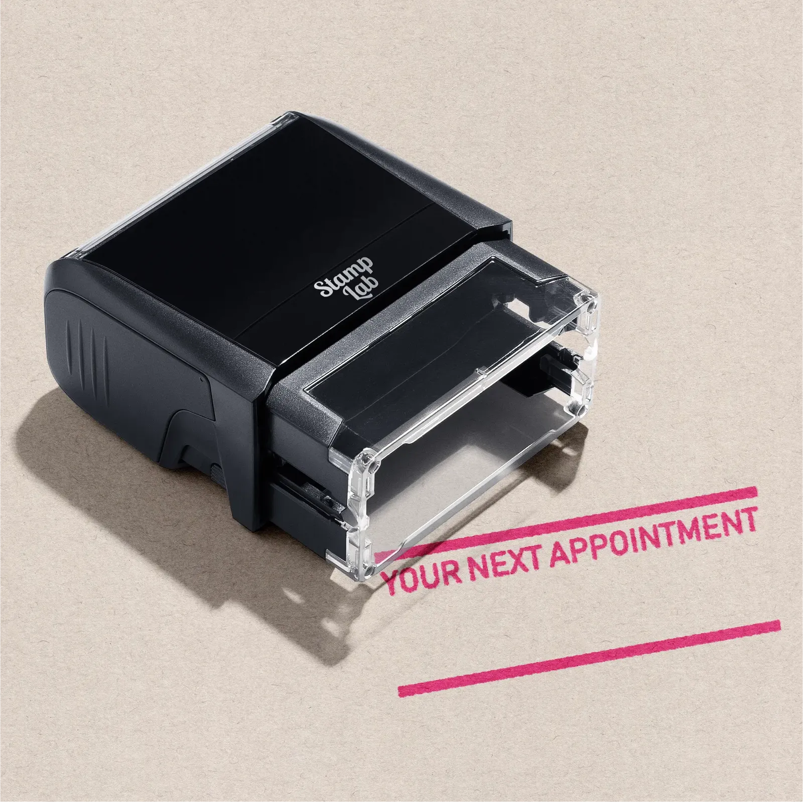 self-inking rubber stamp "Your Next Appointment" pink ink
