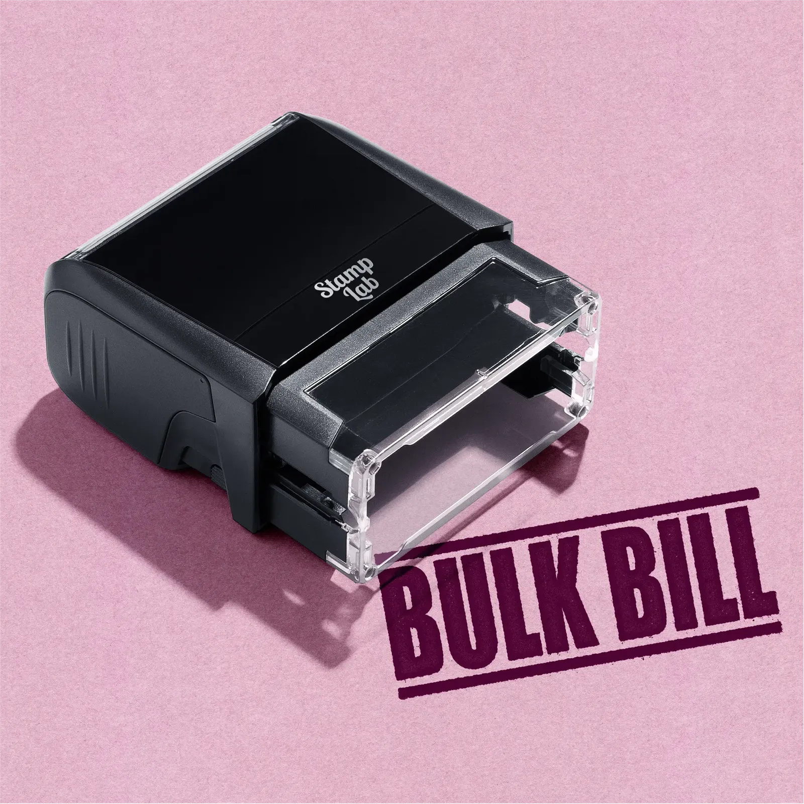 Black Self Inking rubber stamp with words Bulk Bill ready made design