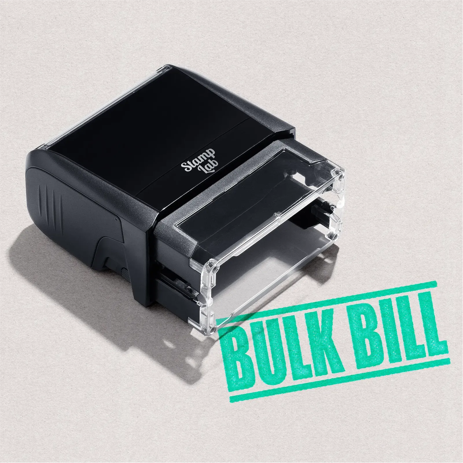 large self inking rubber stamp with Bulk Bill text off the shelf