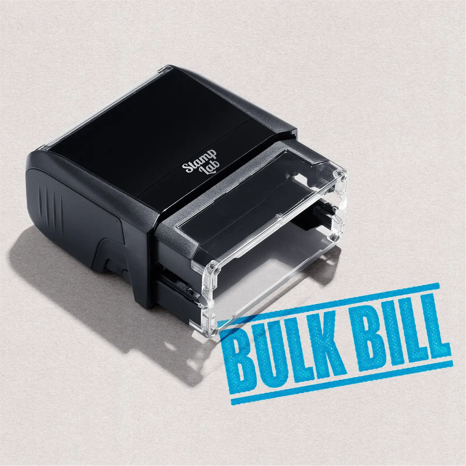Bright Bulk Bill rubber stamp Turquoise Ink