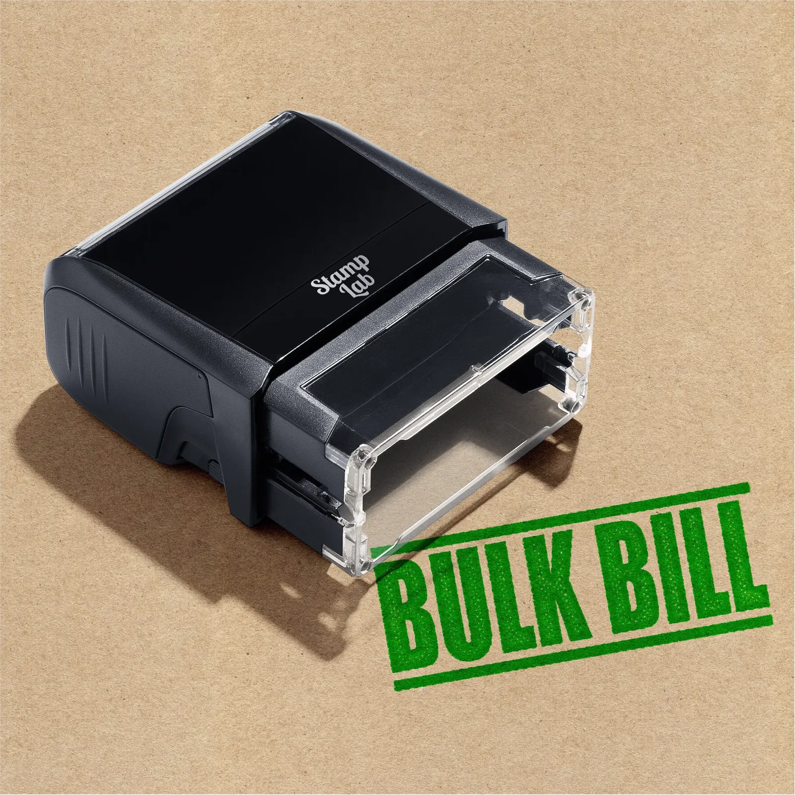 Bulk Bill rubber stamp Apple-Green Ink for medical clinic