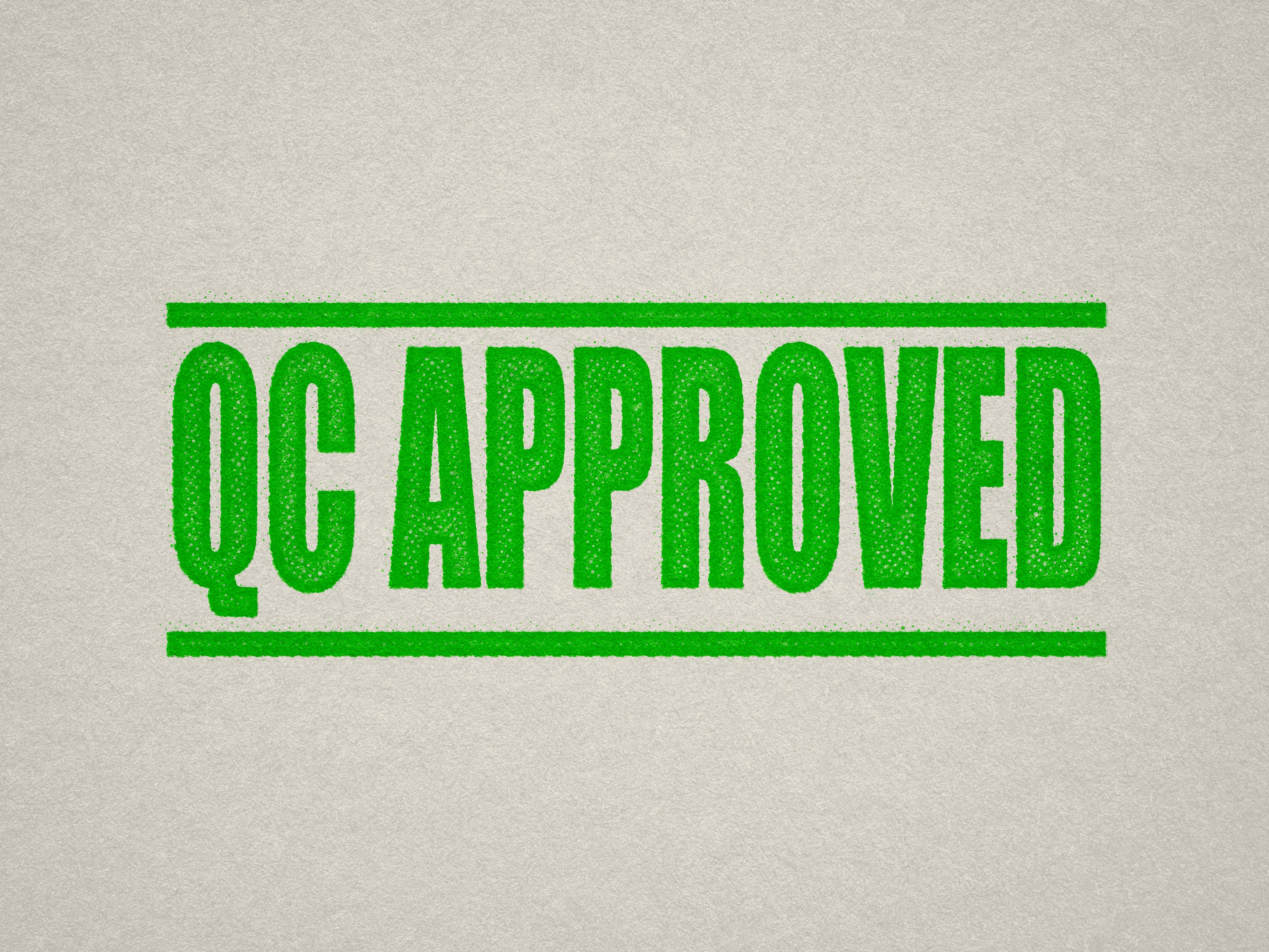 Quality Control Approved self-inking stamp Apple-green
