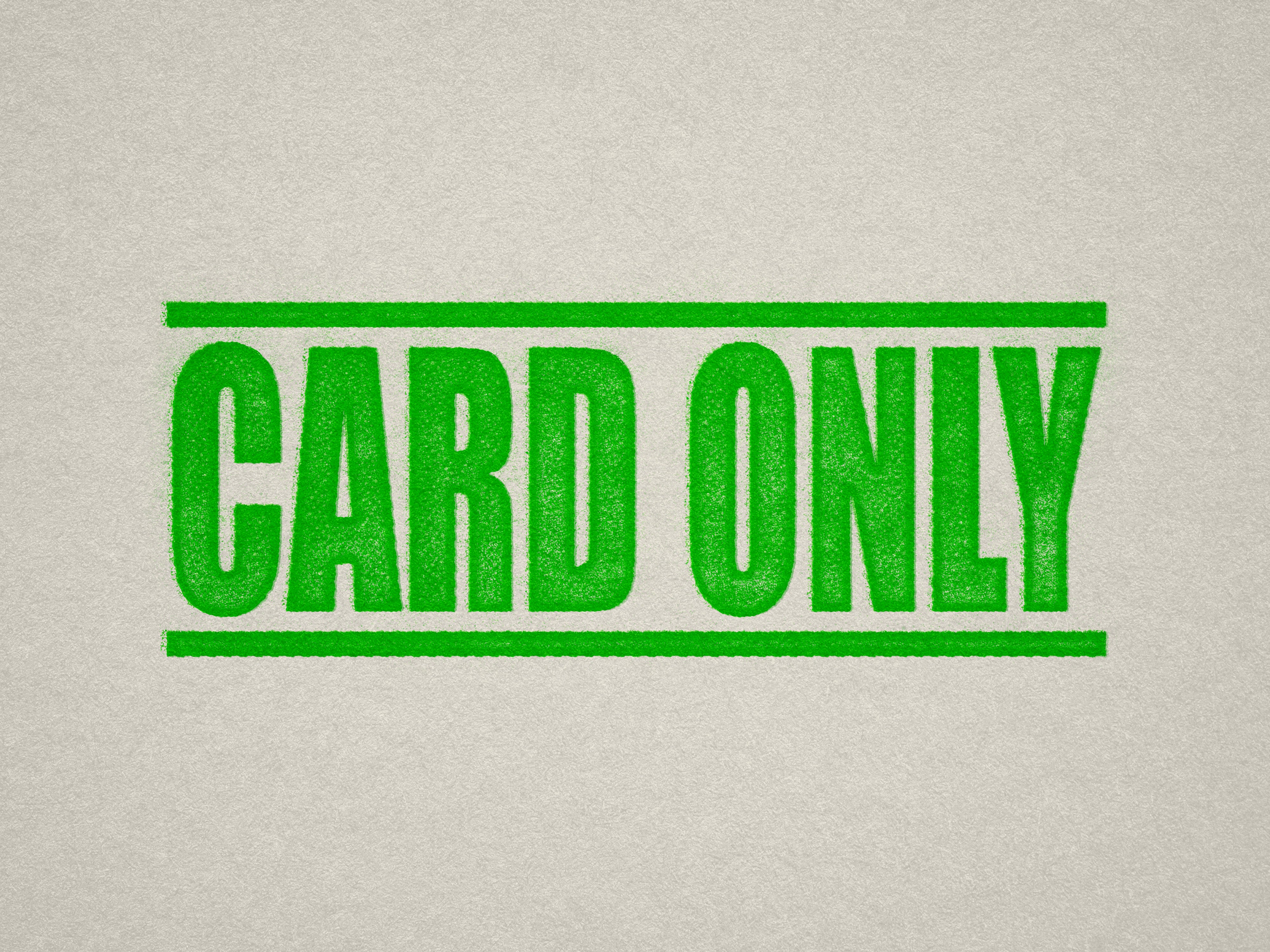 mock up design of 'Card Only" rubber stamp apple green ink in paper background stampers hand stamp office business inventory documents