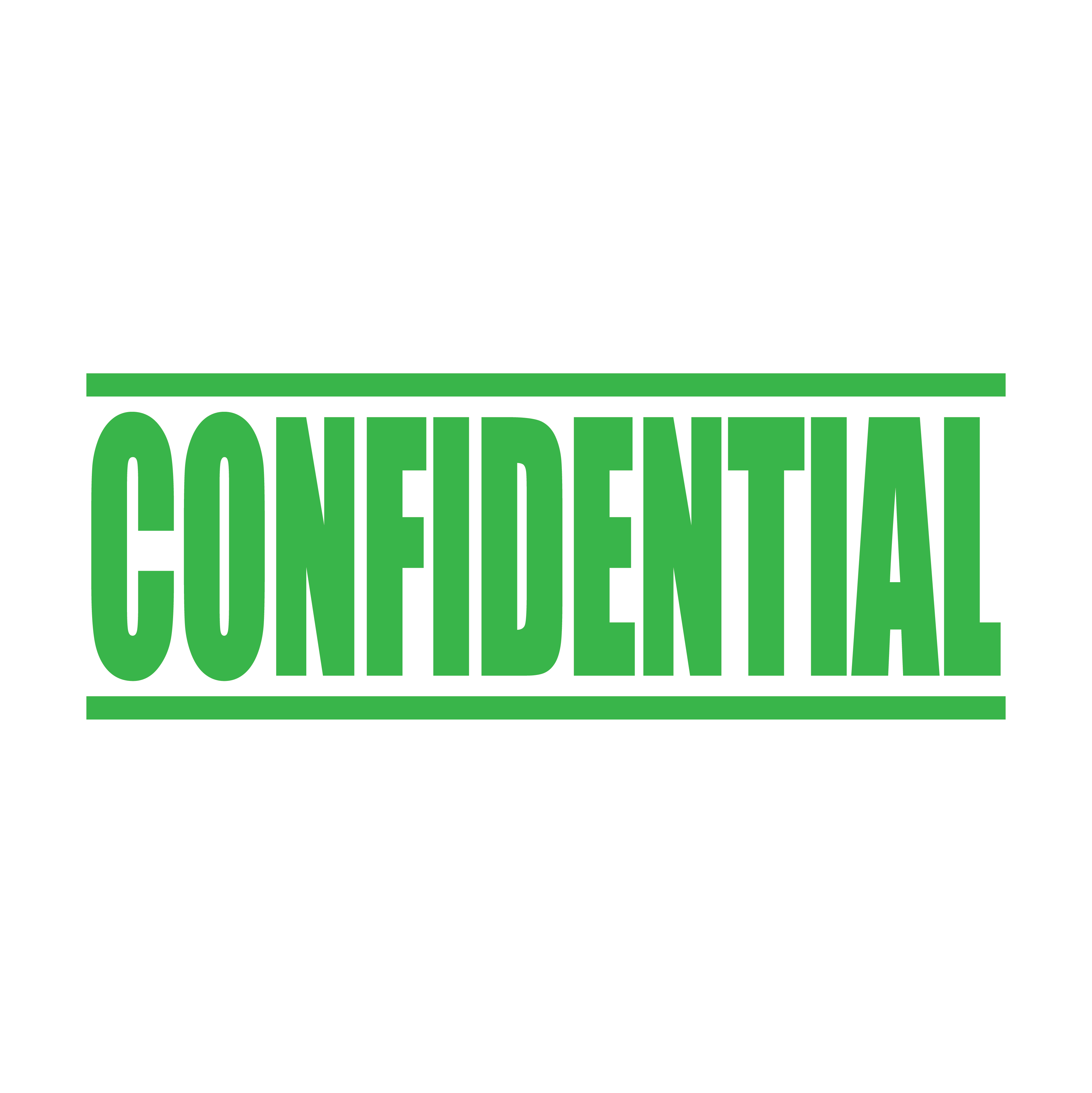 A apple green self inking rubber stamp with the word 'Confidential' printed in bold capital letters in apple green ink. stampers hand stamp office business inventory documents self inking prefill refillable stamps stamping