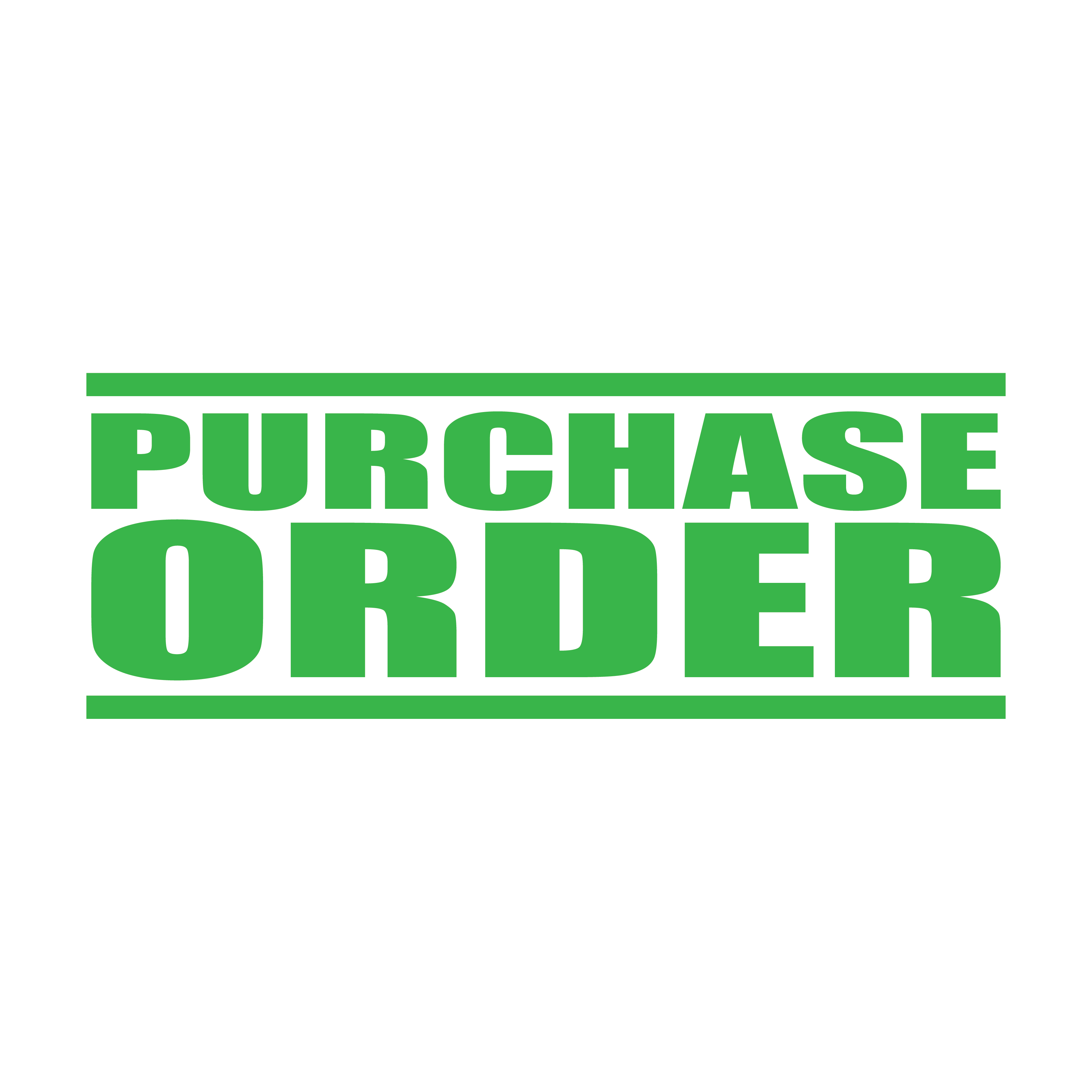 pre-designed hand stamp, Purchase Order design apple-green ink