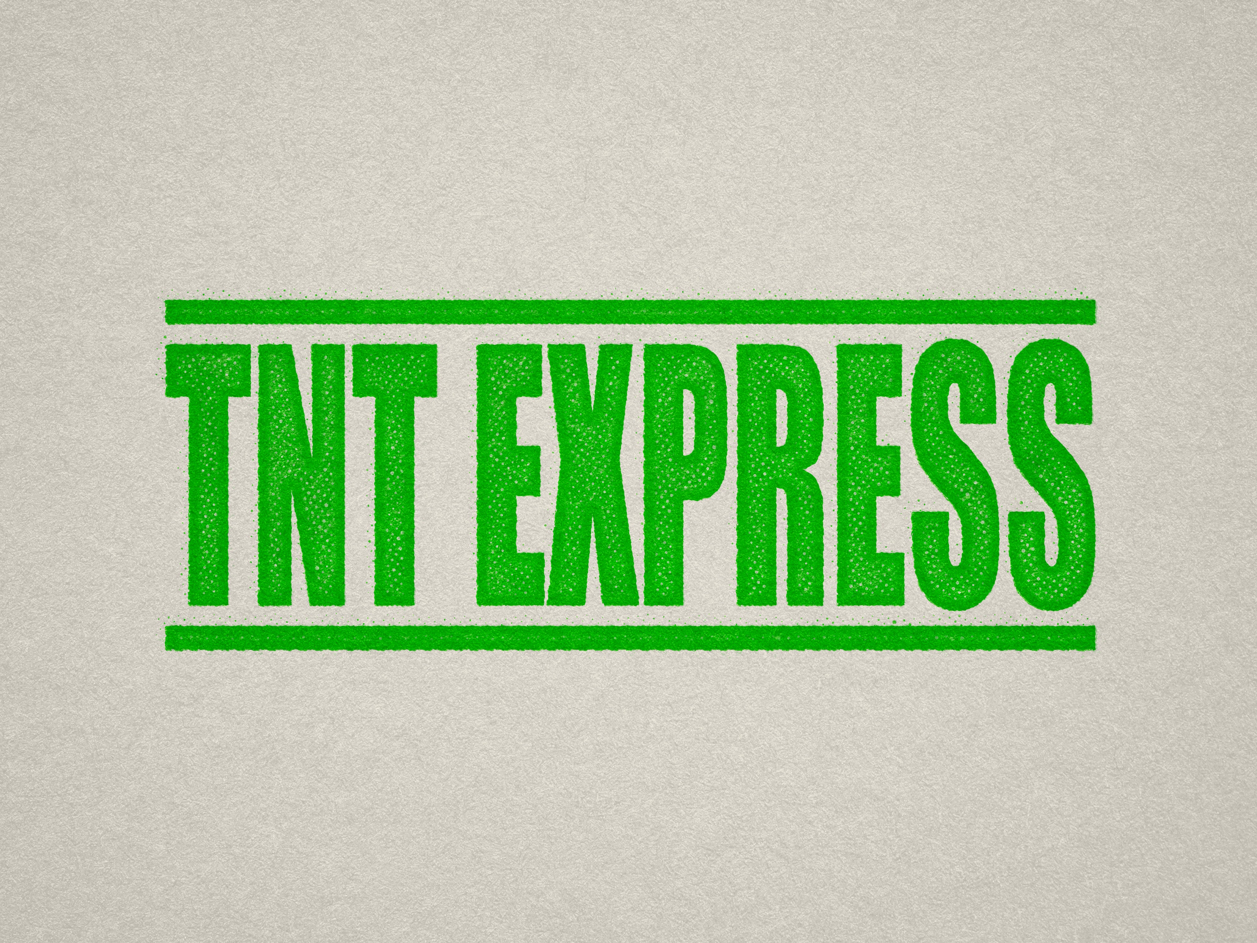 apple-green TNT Express pre-inked stamp
