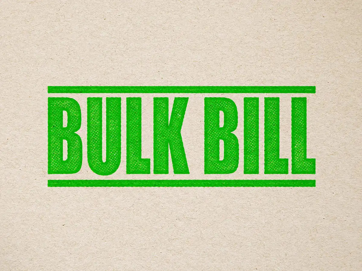 Bulk Bill Rubber stamp Apple Green ink colour
