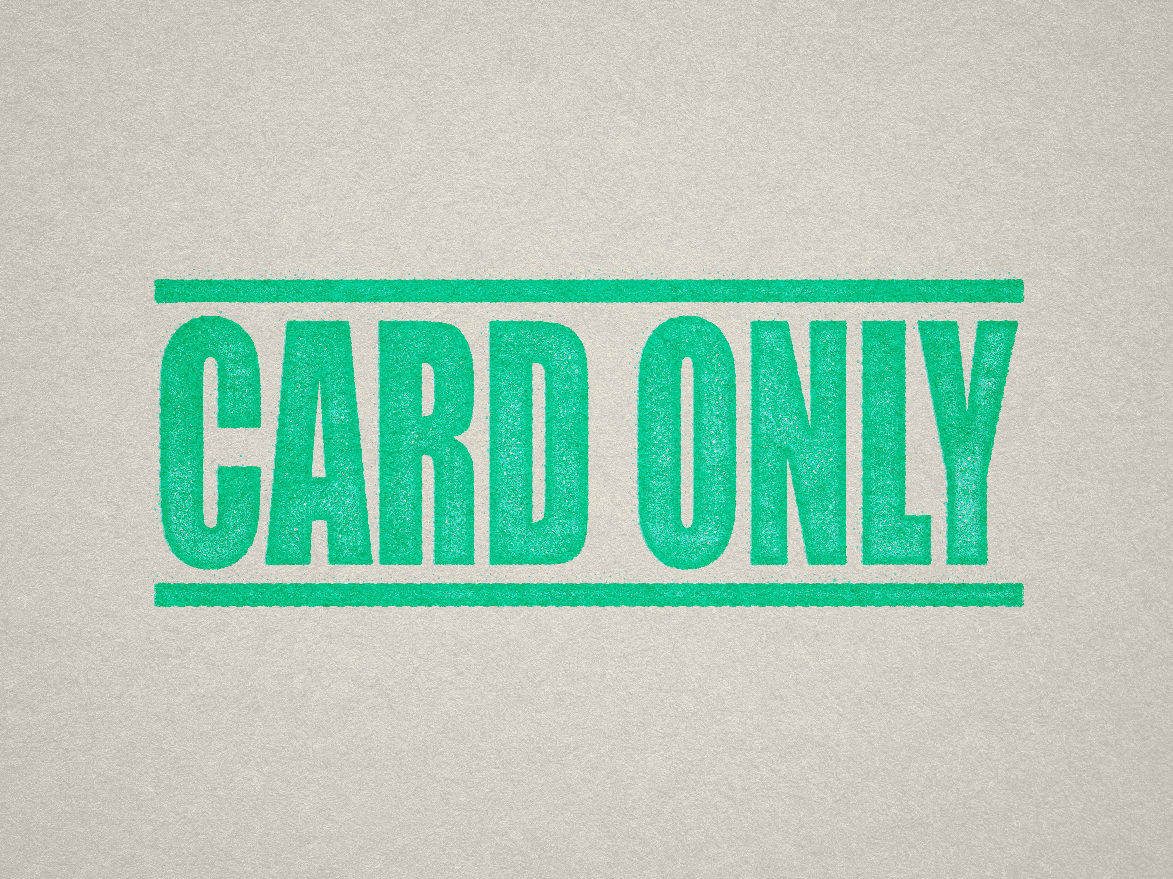 mock up design of 'Card Only" rubber stamp mint ink in paper background stampers hand stamp office business inventory documents