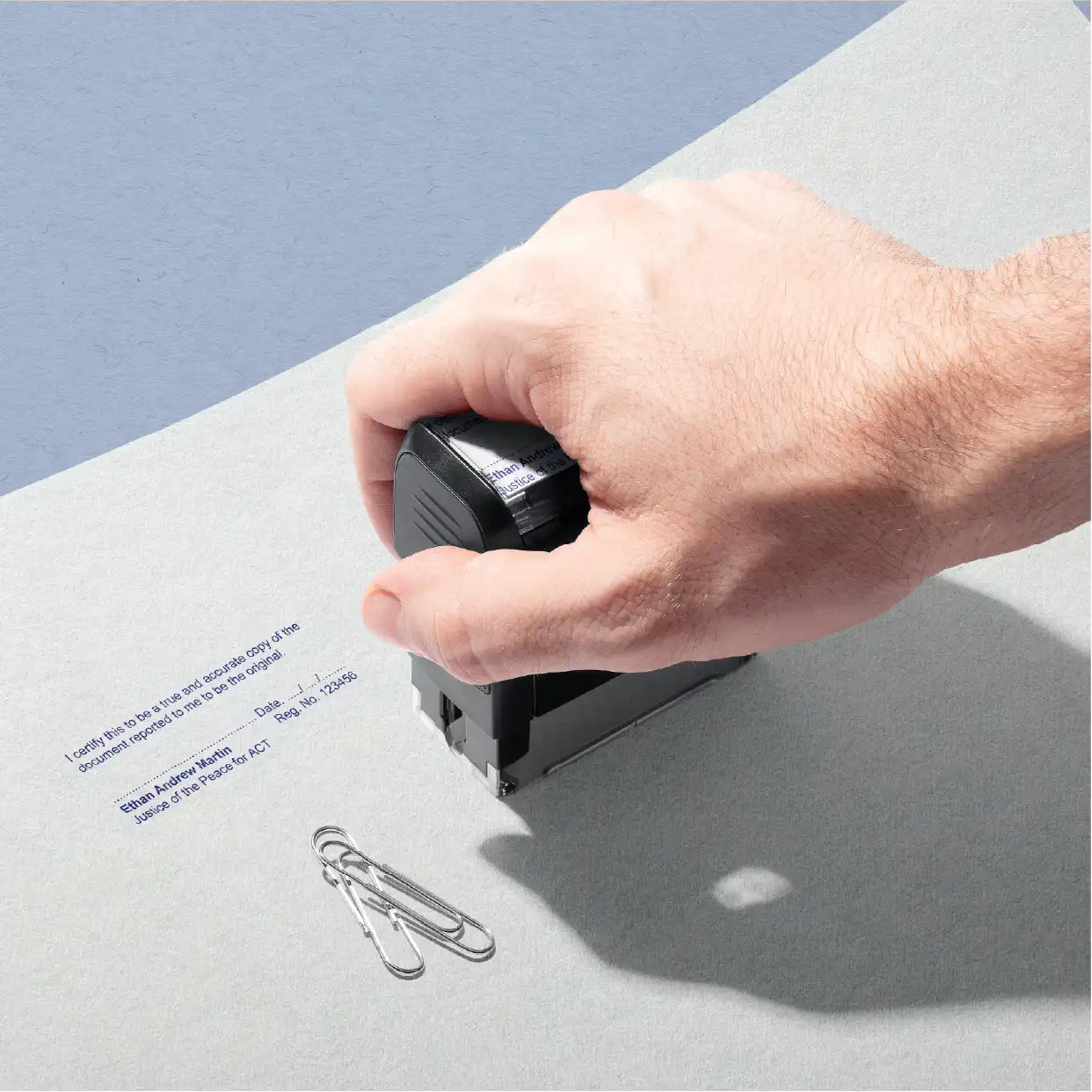 Custom ACt JP name stamp Blue ink