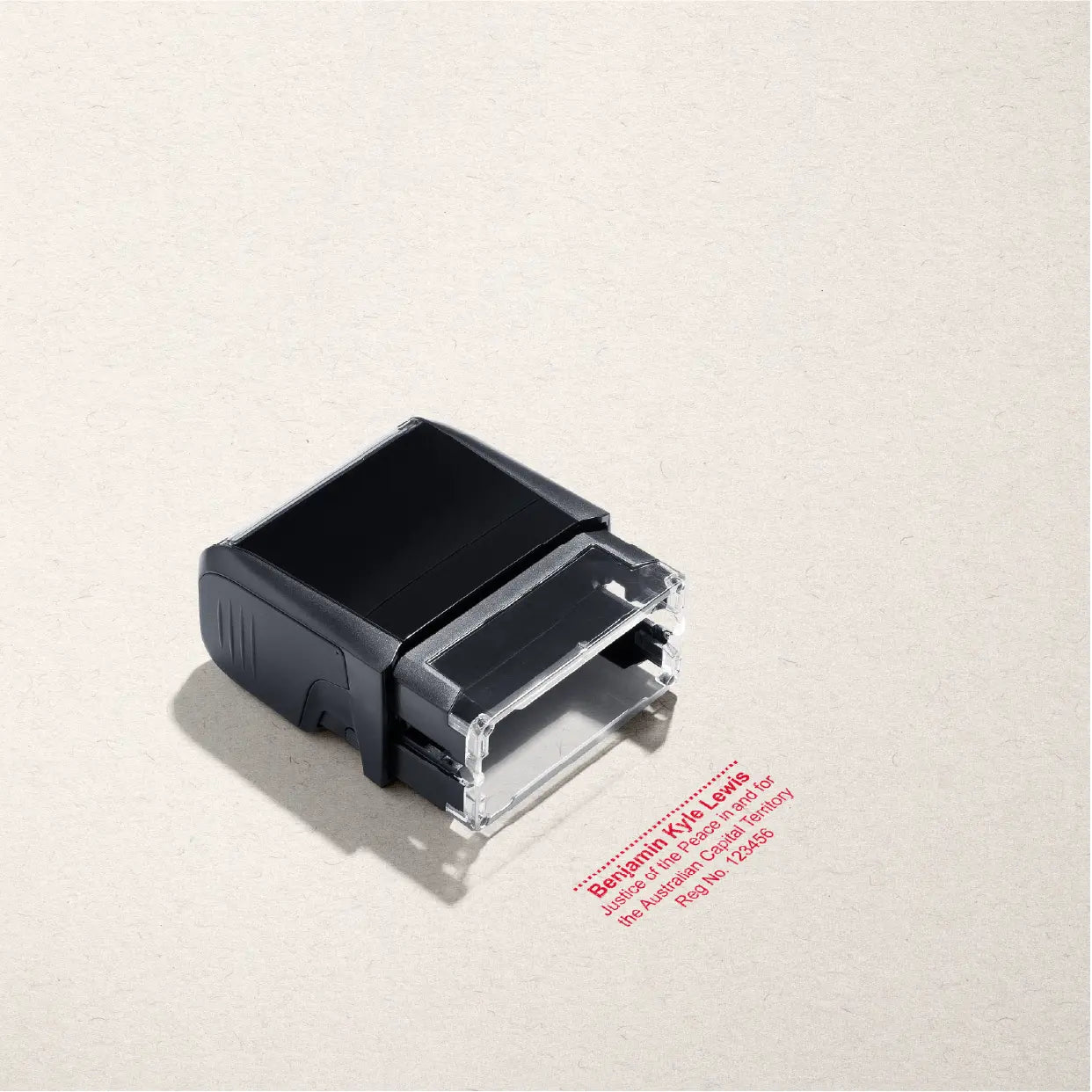 Custom ACT JP Rubber Stamp Maker Red Ink