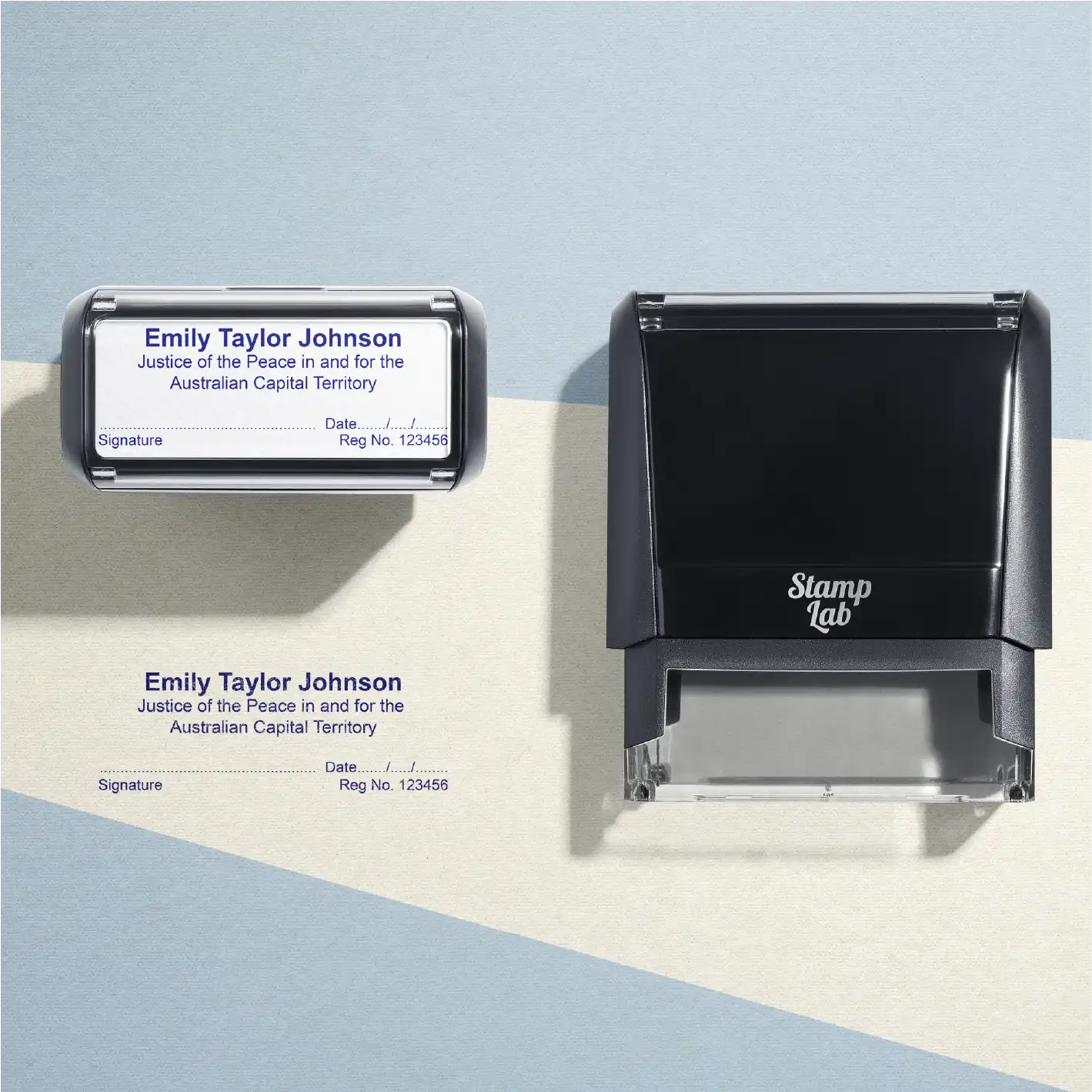 self-inking ACT JP Name stamp custom