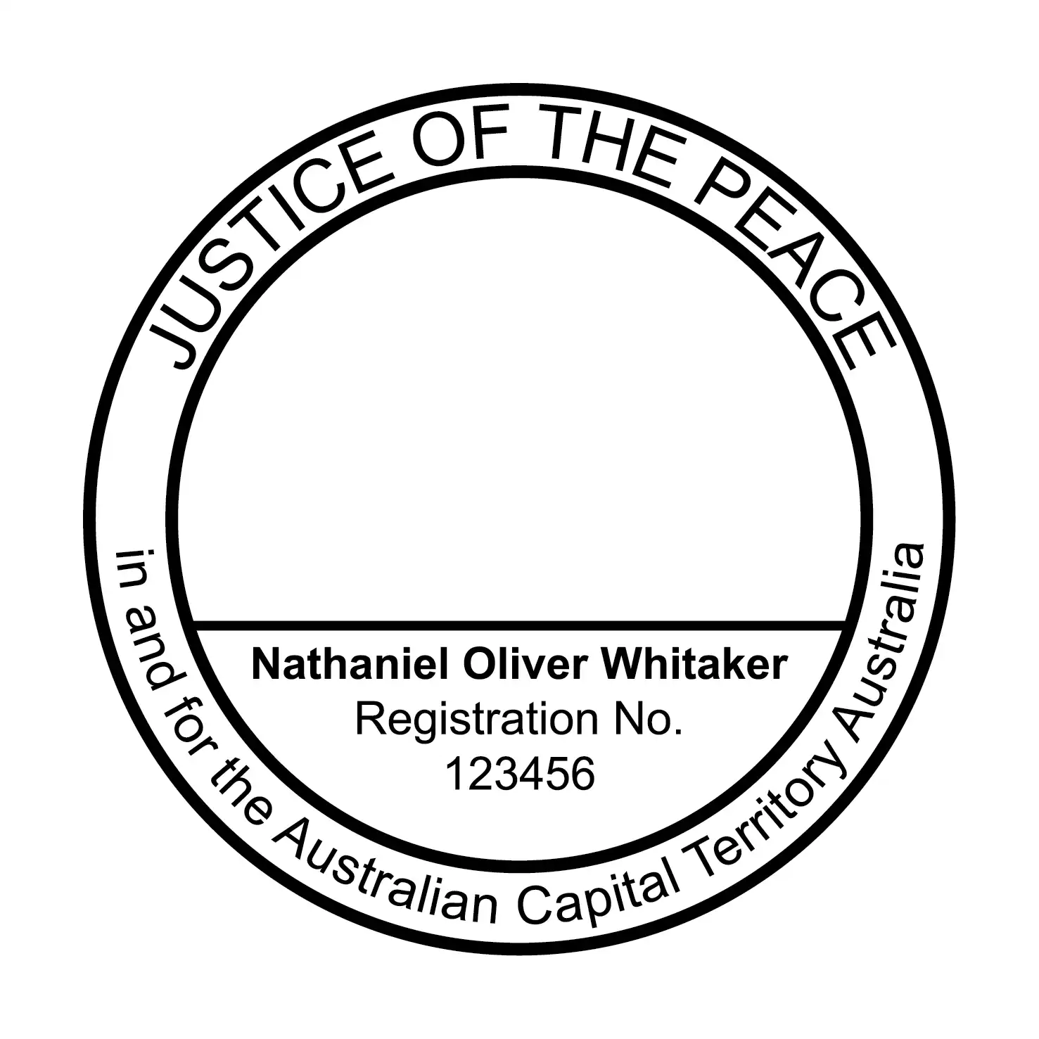 custom ACT JP Stamps black ink