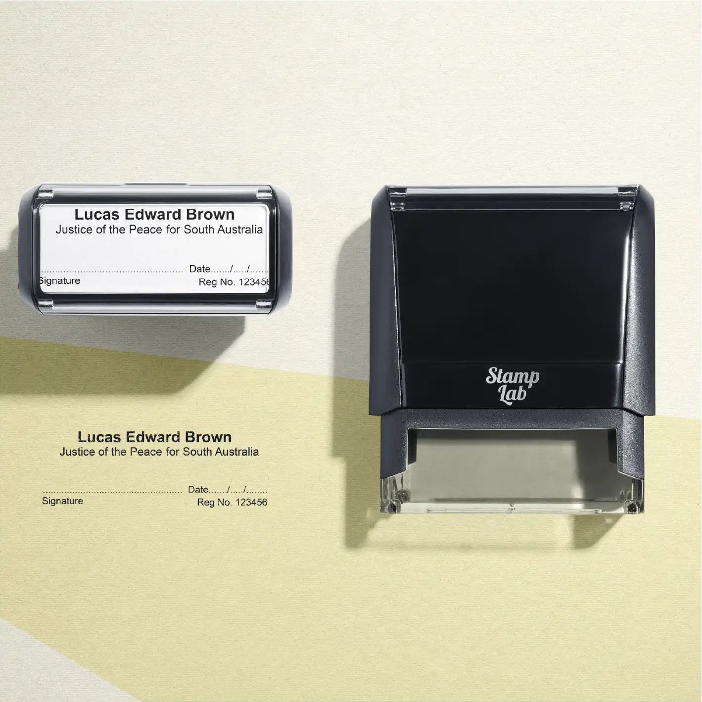 Custom South Australian Justice Of The Peace name Rubber stamps