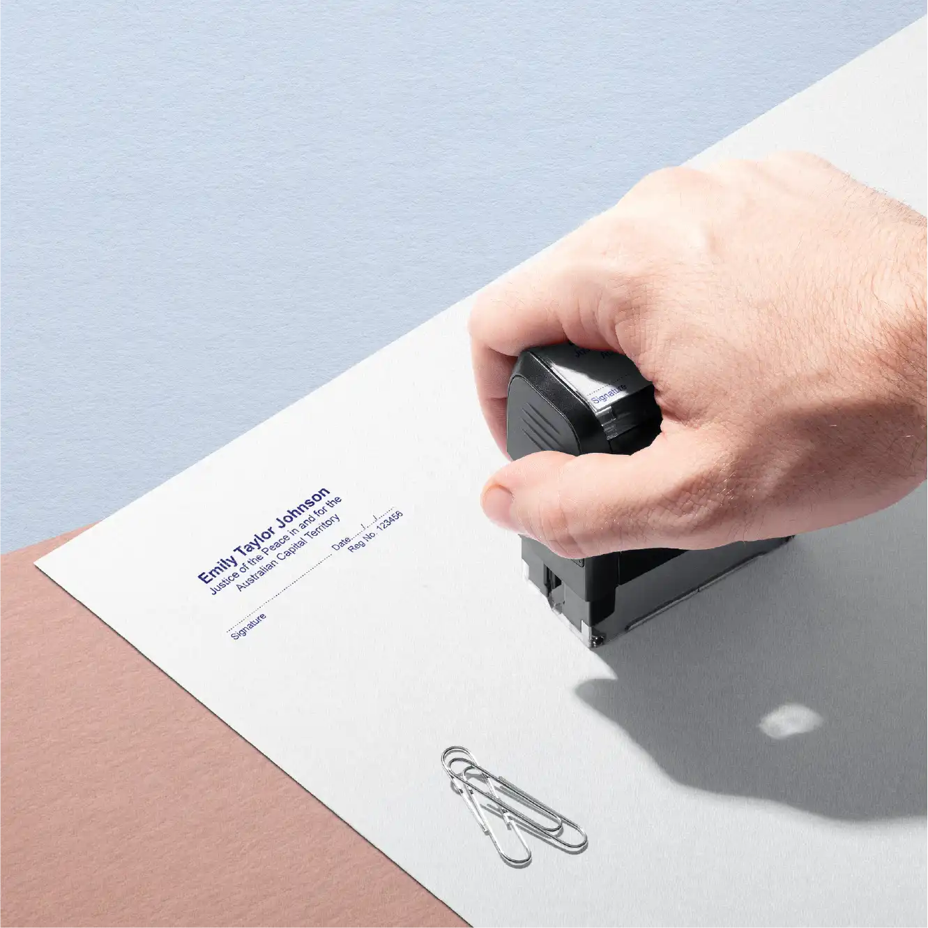 order custom self inking Justice Of The Peace name and signature Stamp