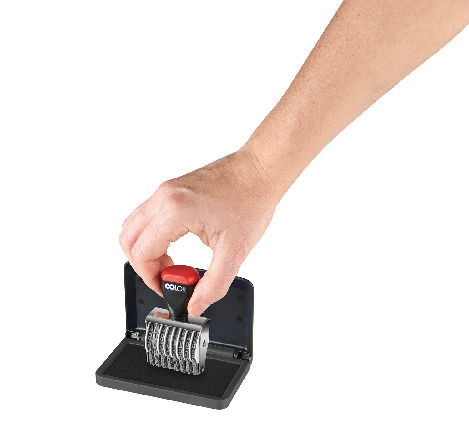 Hand Stamping 8 band Number Stamp in Black micro 1 Ink Pad