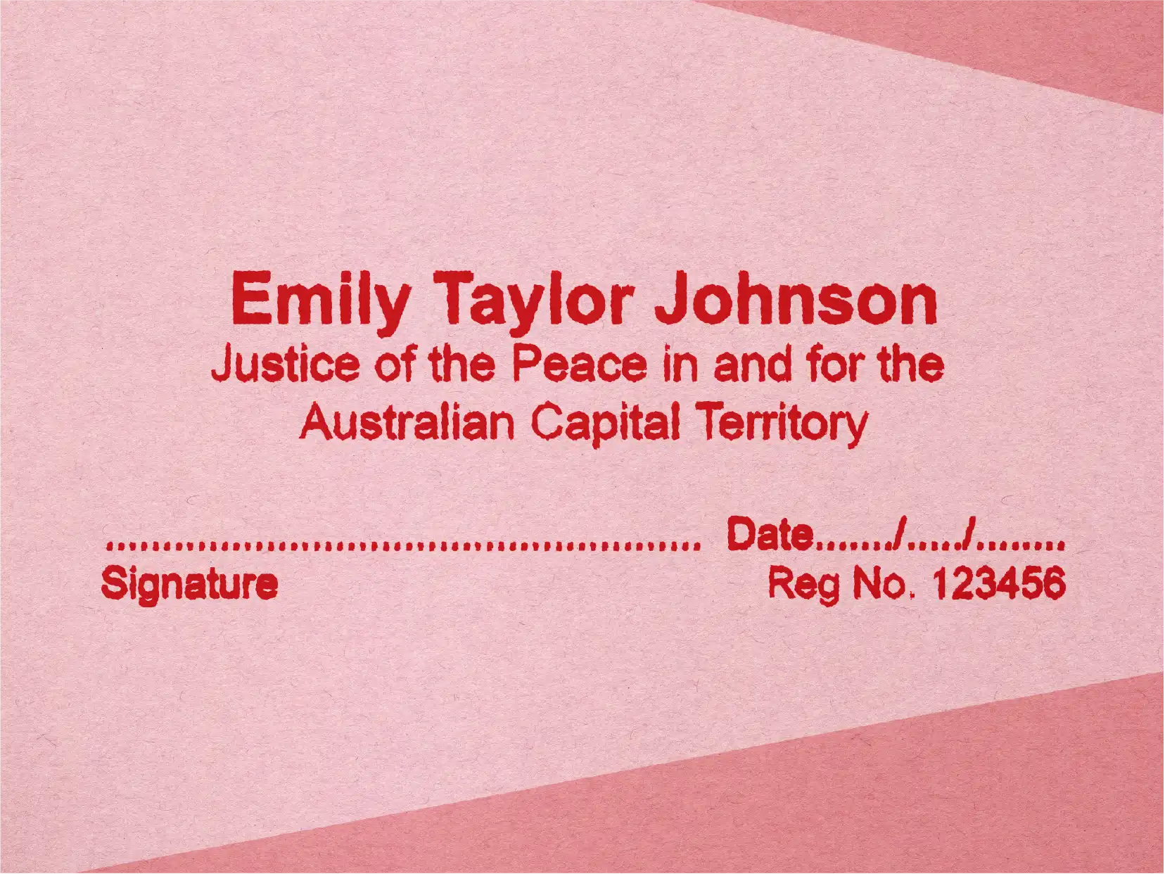 Mock impression red Name stamp with signature
