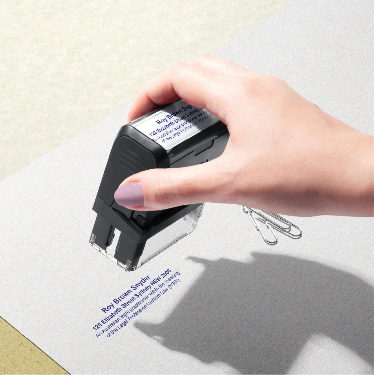 custom Legal Profession Uniform Law Text stamp Blue ink