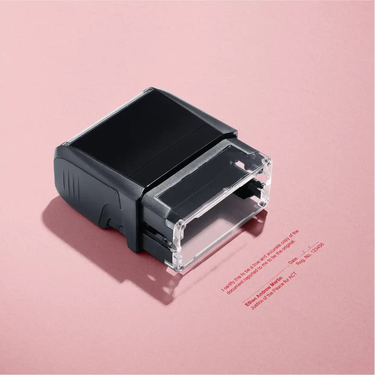 Personalised Self inking JP Stamps ACT Red ink