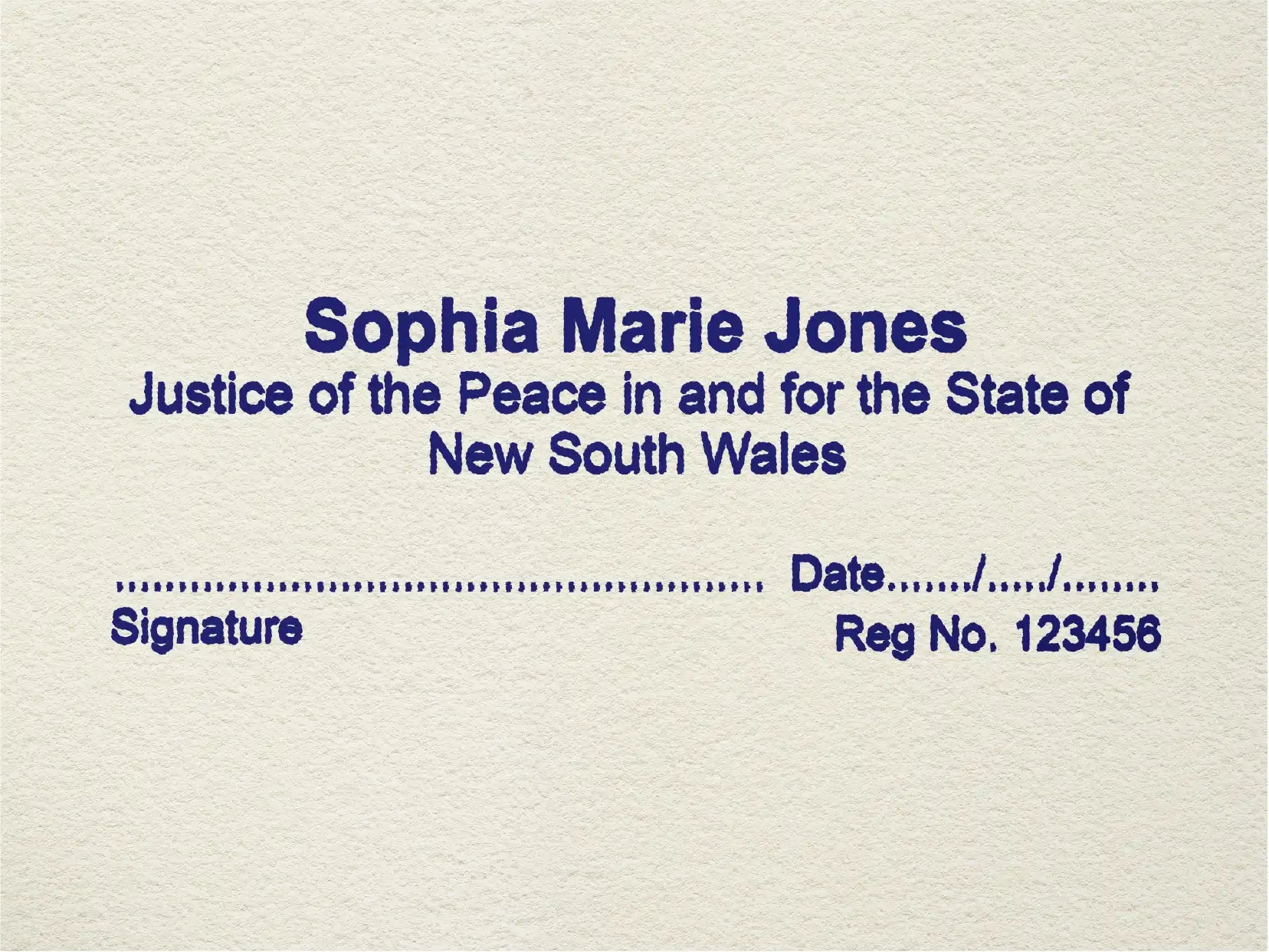 NSW Name Stamp with Signature and number