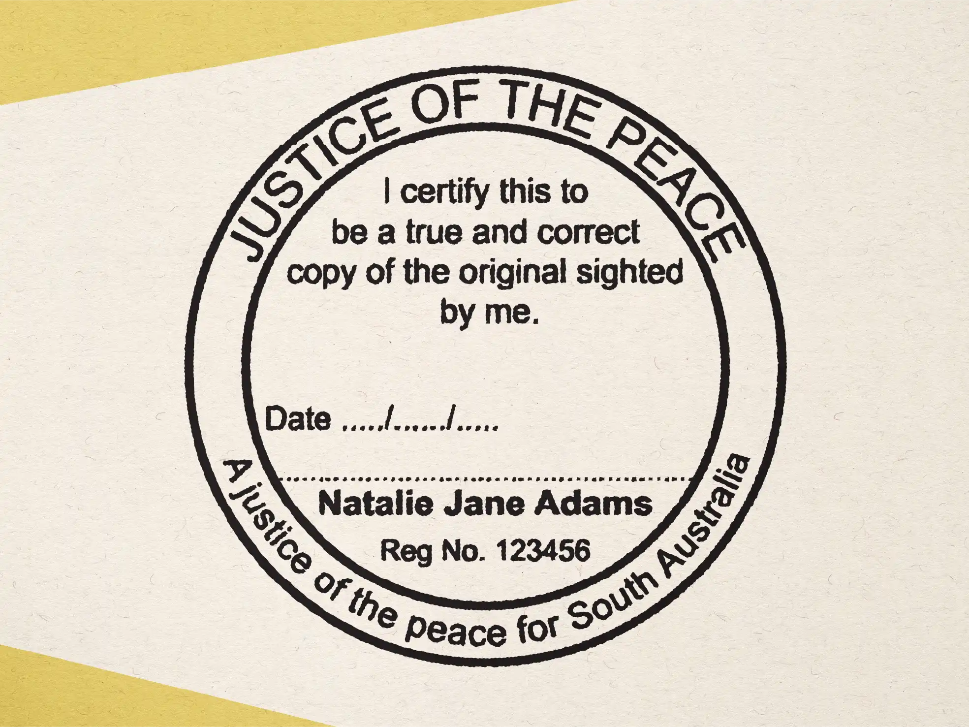 Order Online Custom SA JP true copy rubber stamps