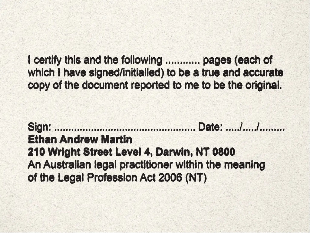 order online Personalised Northern Territory Lawyer Stamps black ink 