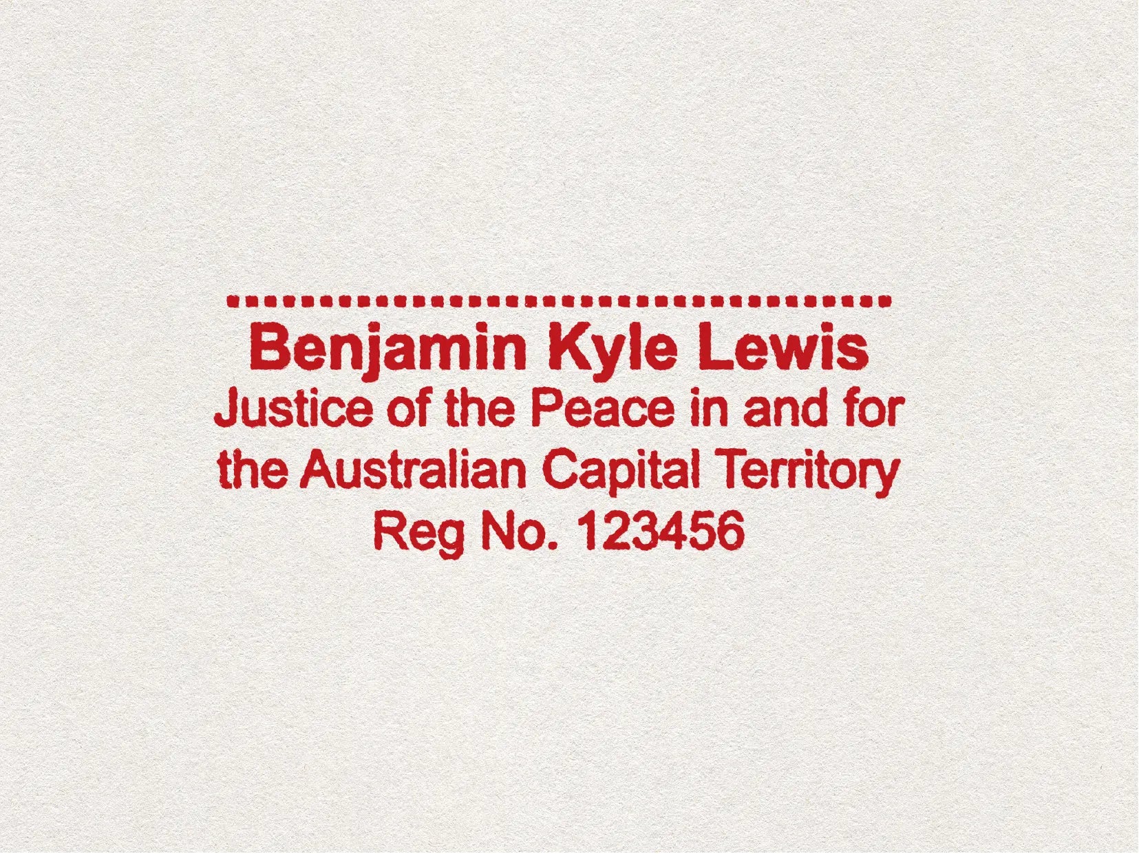 Justice of the Peace Stamp Canberra Red Ink