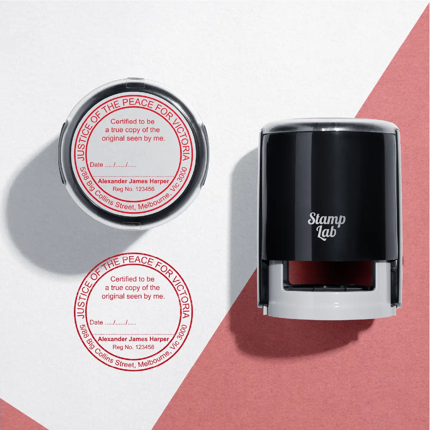 personalised JP stamper Victoria