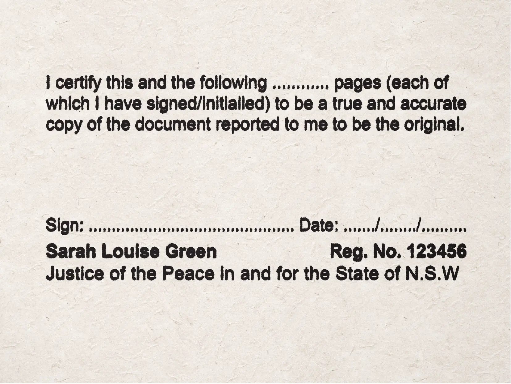 True Copy Multi Page Stamp Large Black