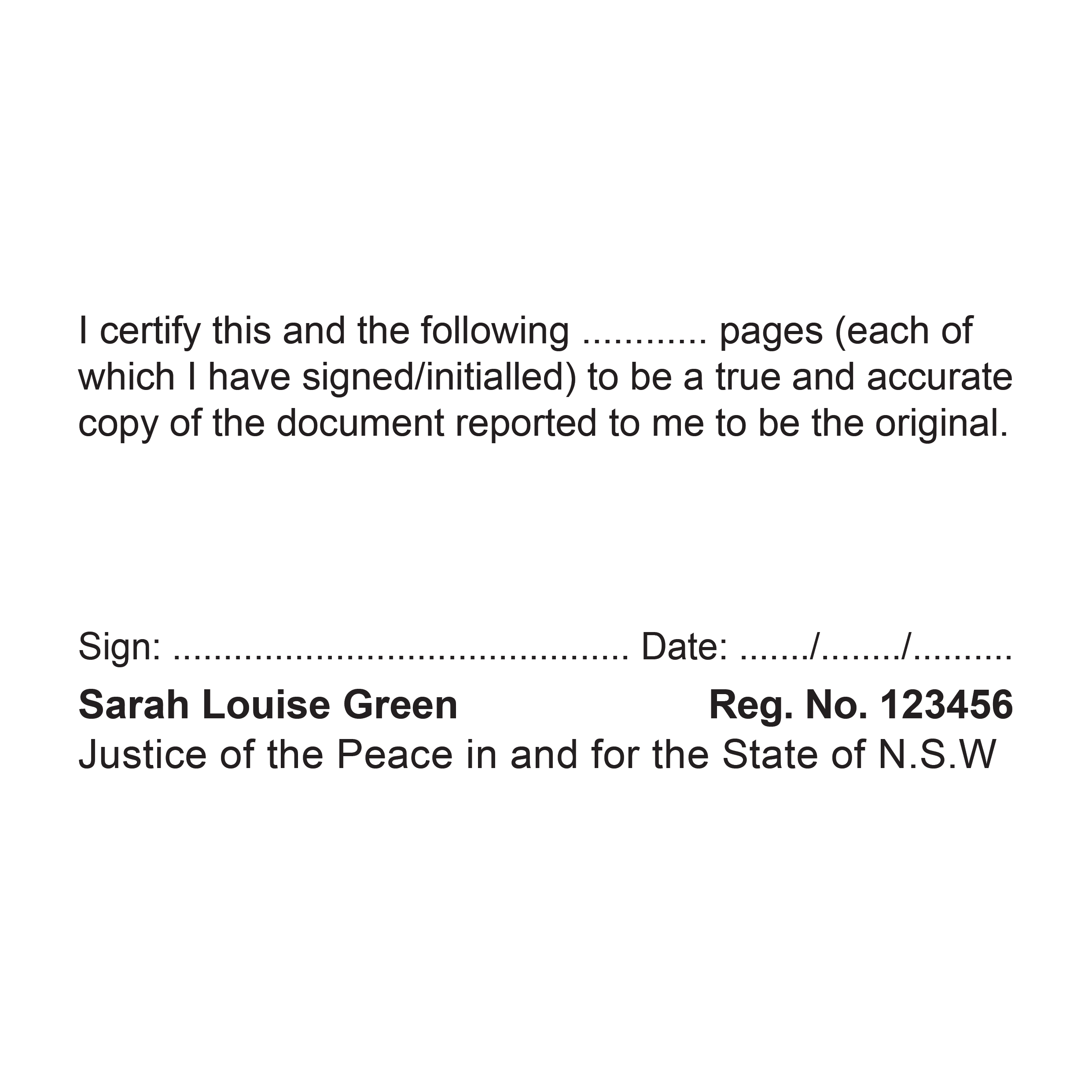 JP Multi Page True copy Stamp Black ink