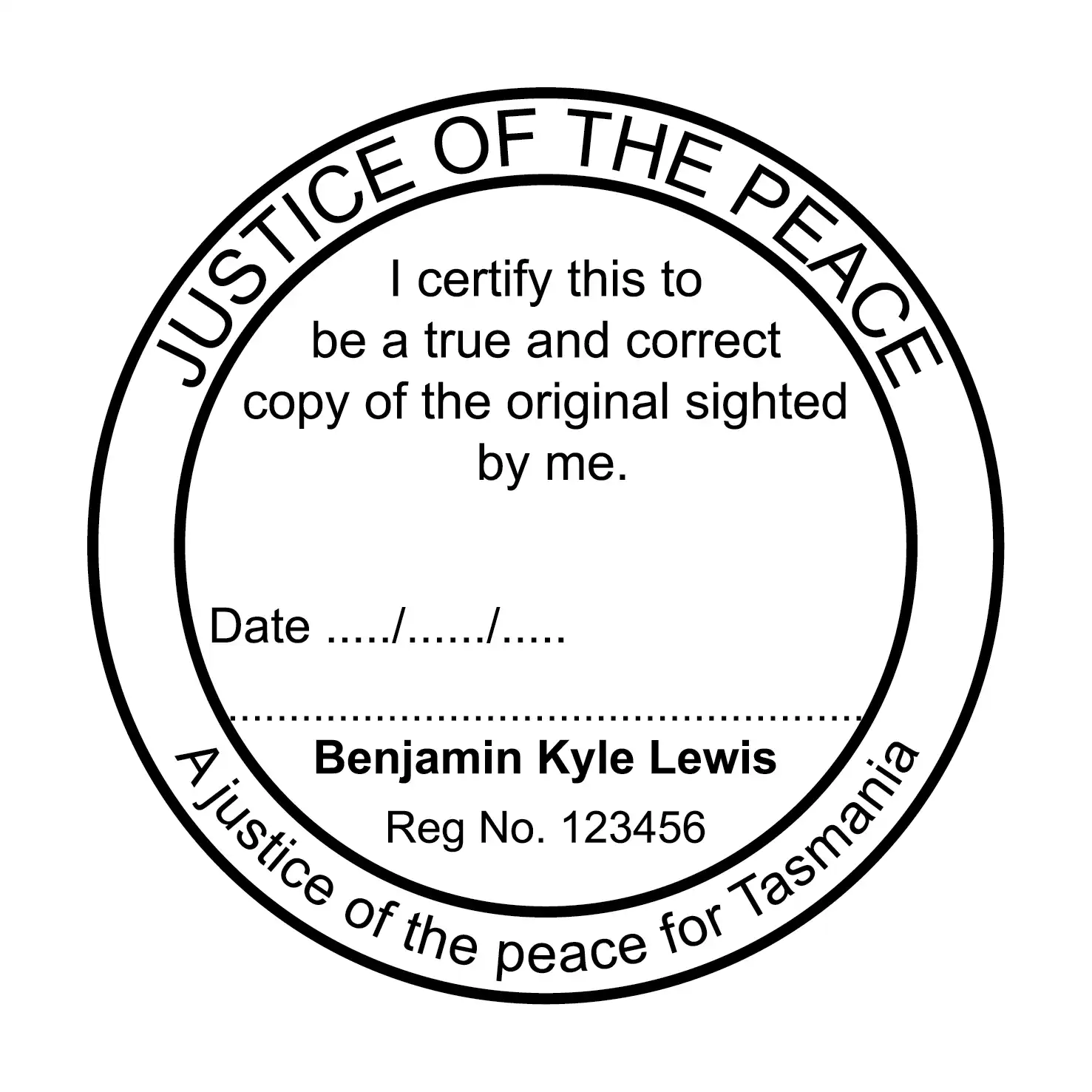 Custom JP Stamps TAS black True copy Round