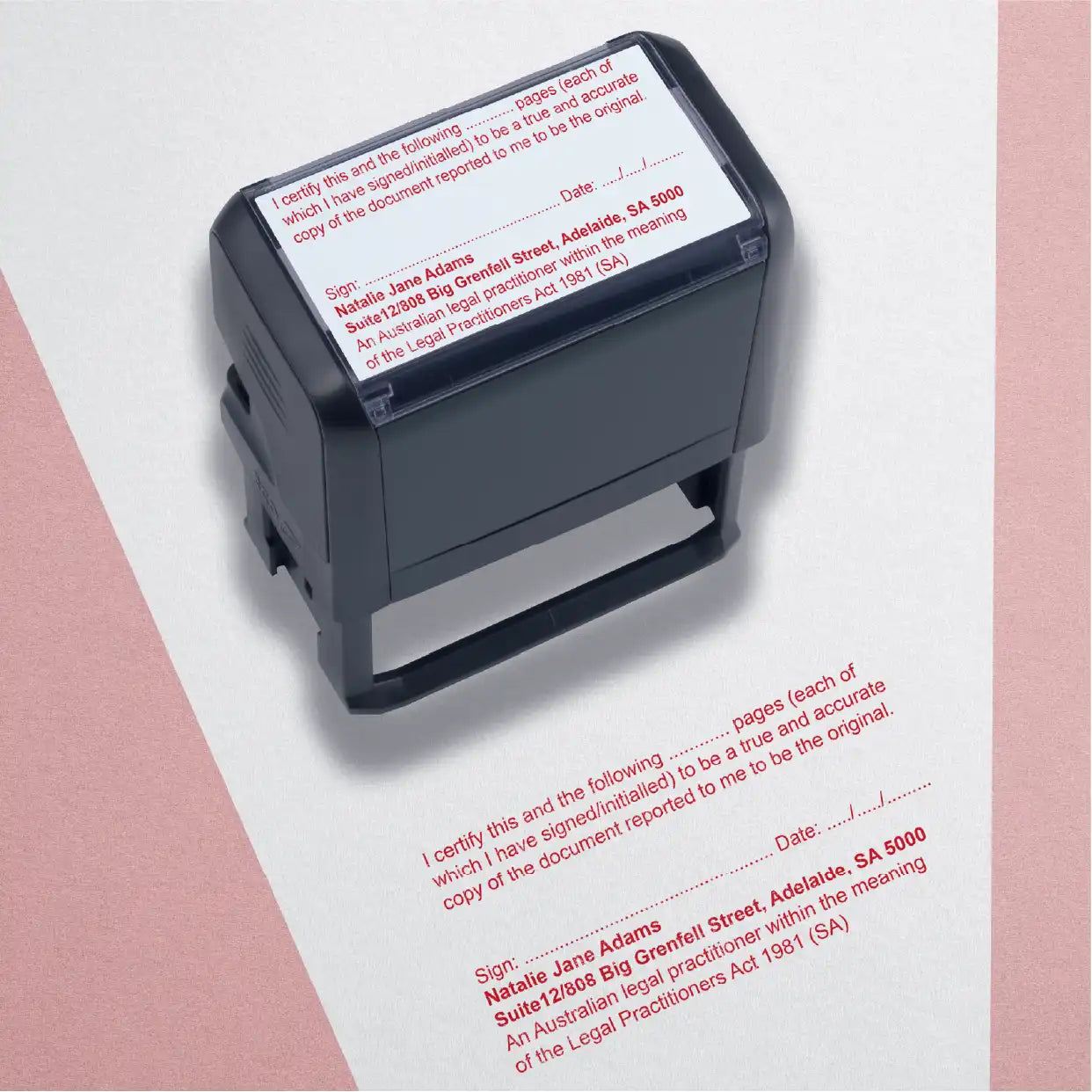 Personalised Lawyer Rubber Stamps Adelaide