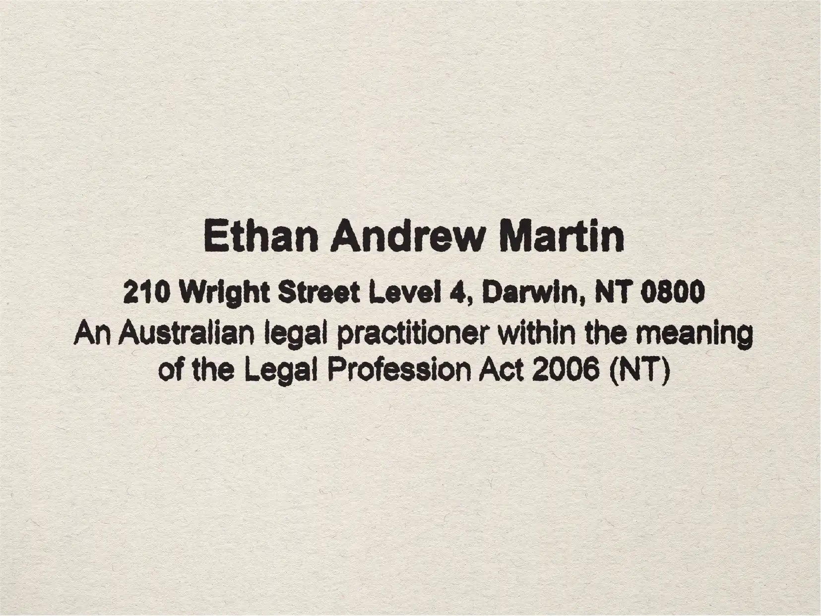 Personalised NT Legal stamps