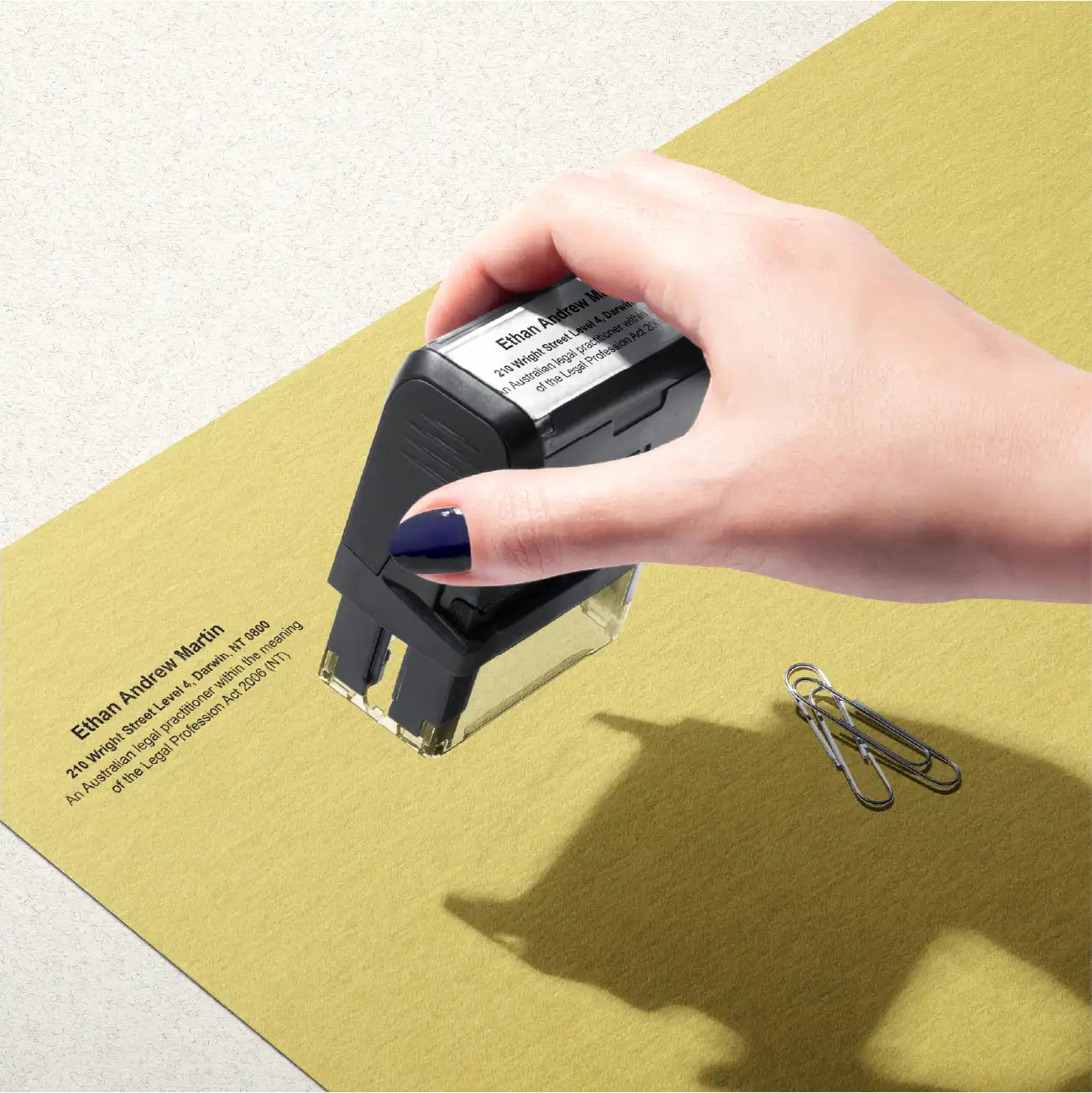 NT Solicitor rubber stamps custom