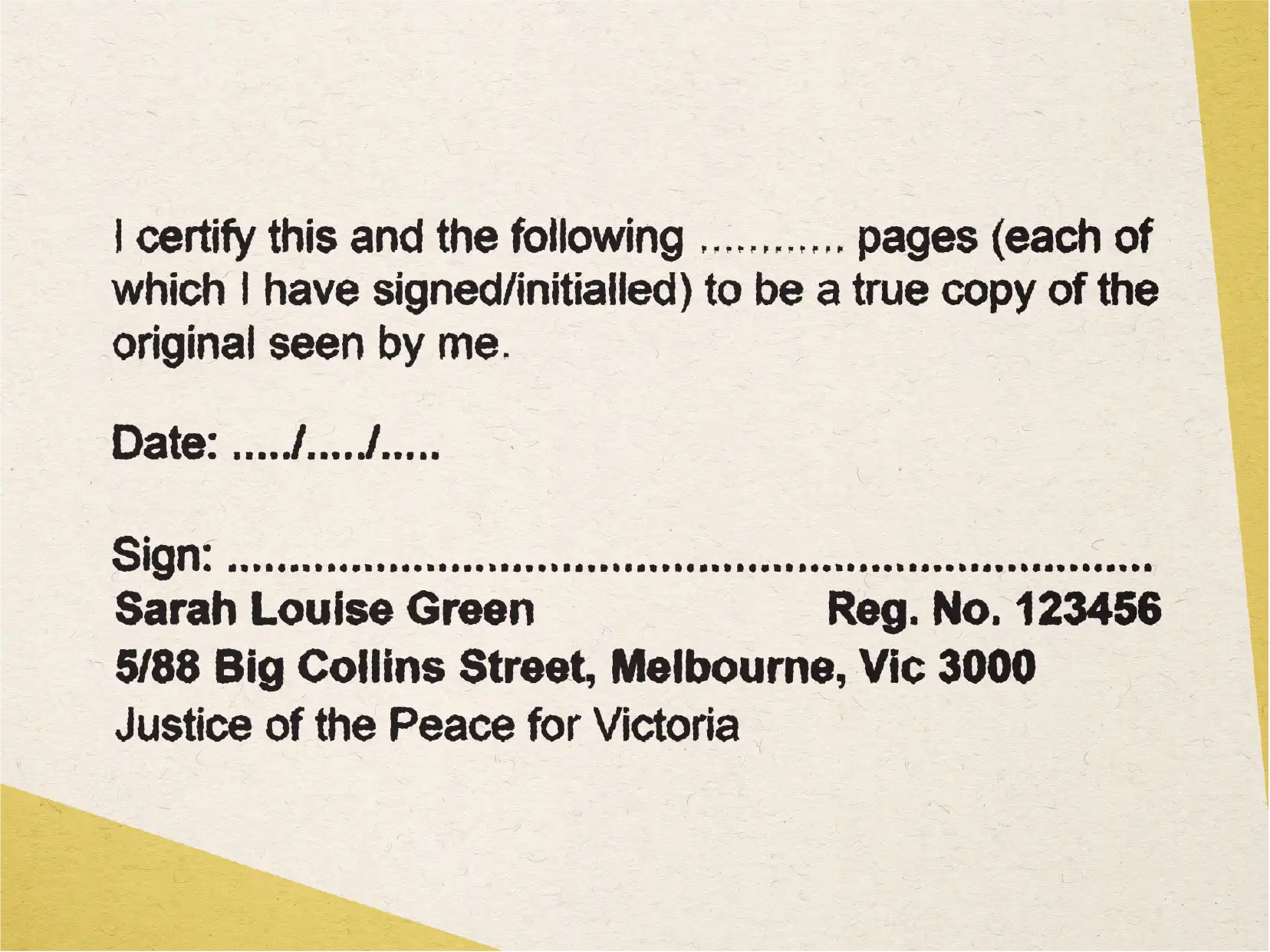 Large self inking Custom JP stamp for Multi page documents