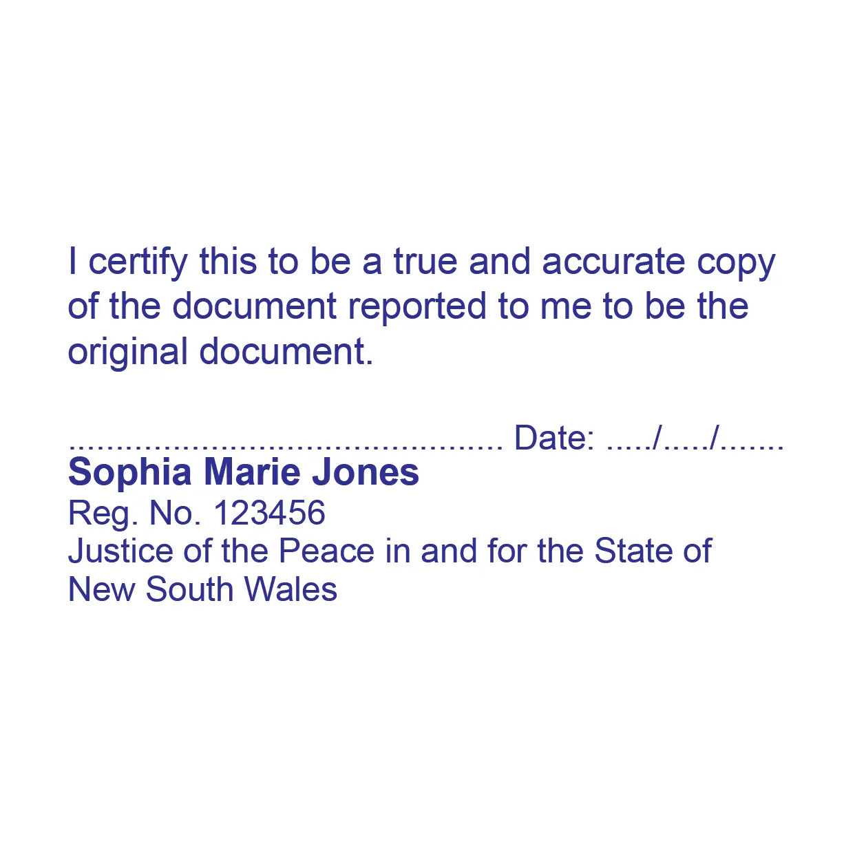 Blue Custom True Copy JP Stamps Sydney