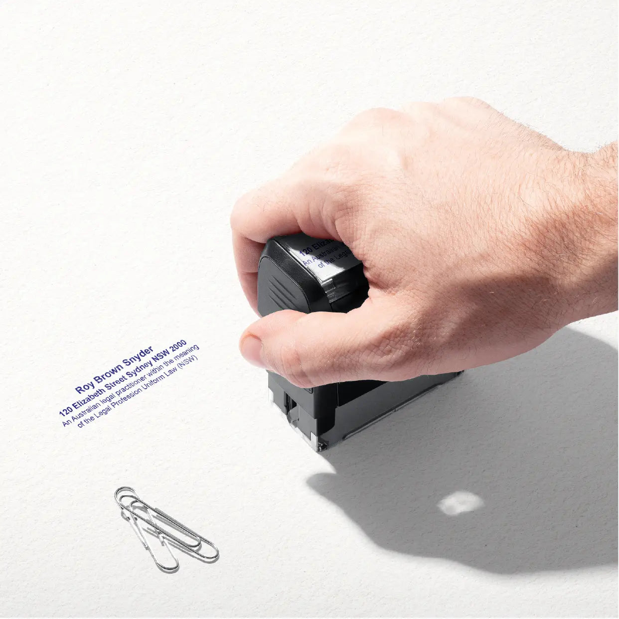 Custom Solicitor Stamps blue ink