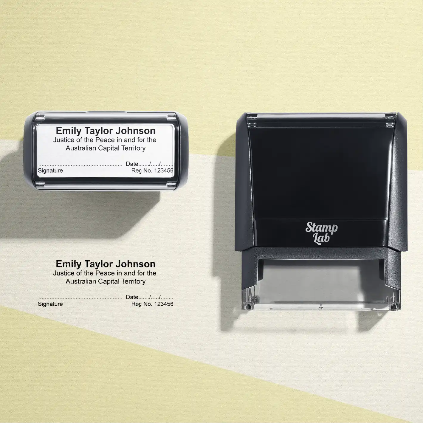 custom JP name stamps ACT fast despatch